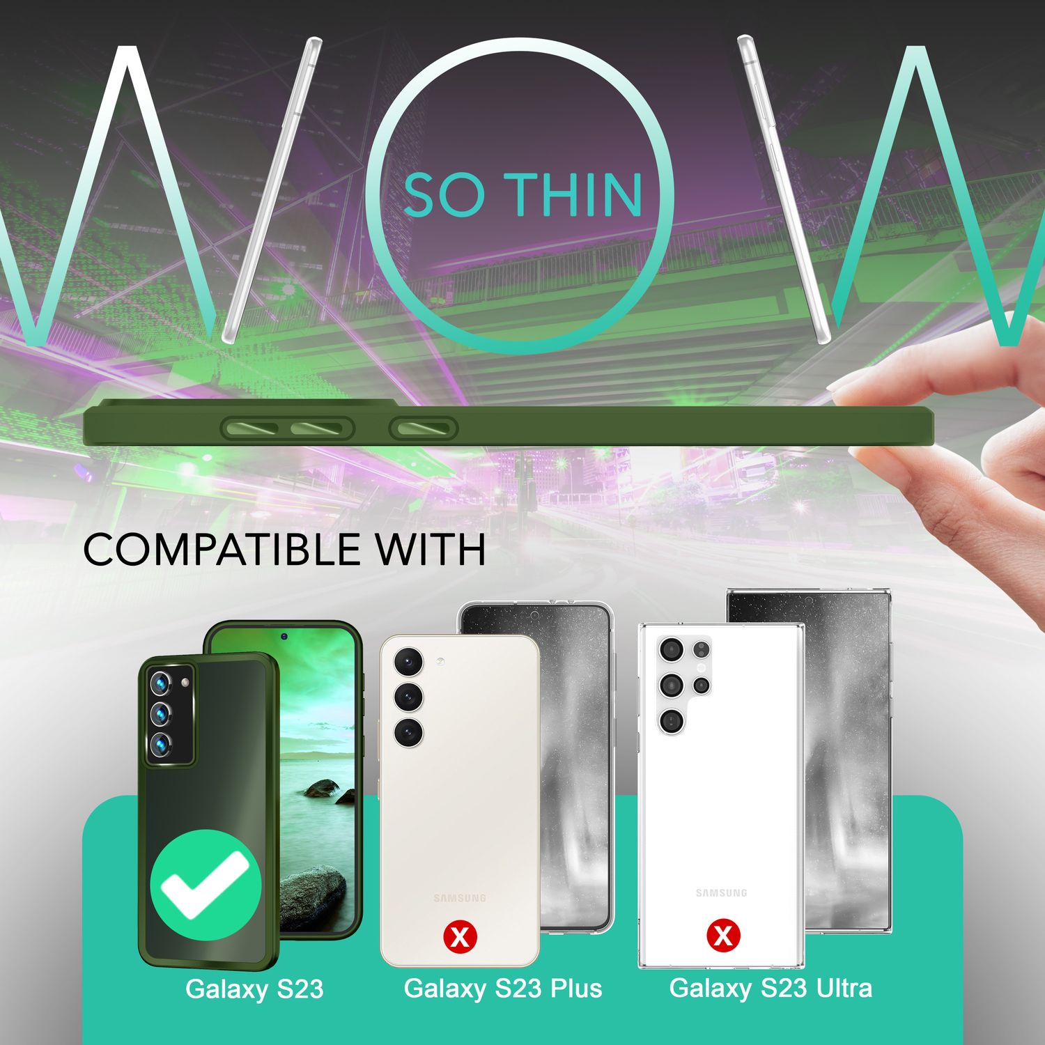 Hybrid Hülle Matt für Samsung Galaxy S23, 2x Display-/ Kameraschutz