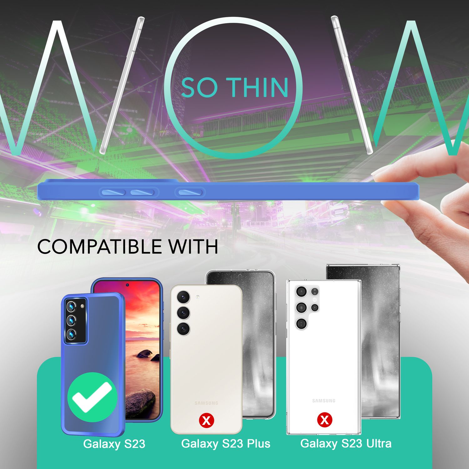 Hybrid Hülle Matt für Samsung Galaxy S23, 2x Display-/ Kameraschutz