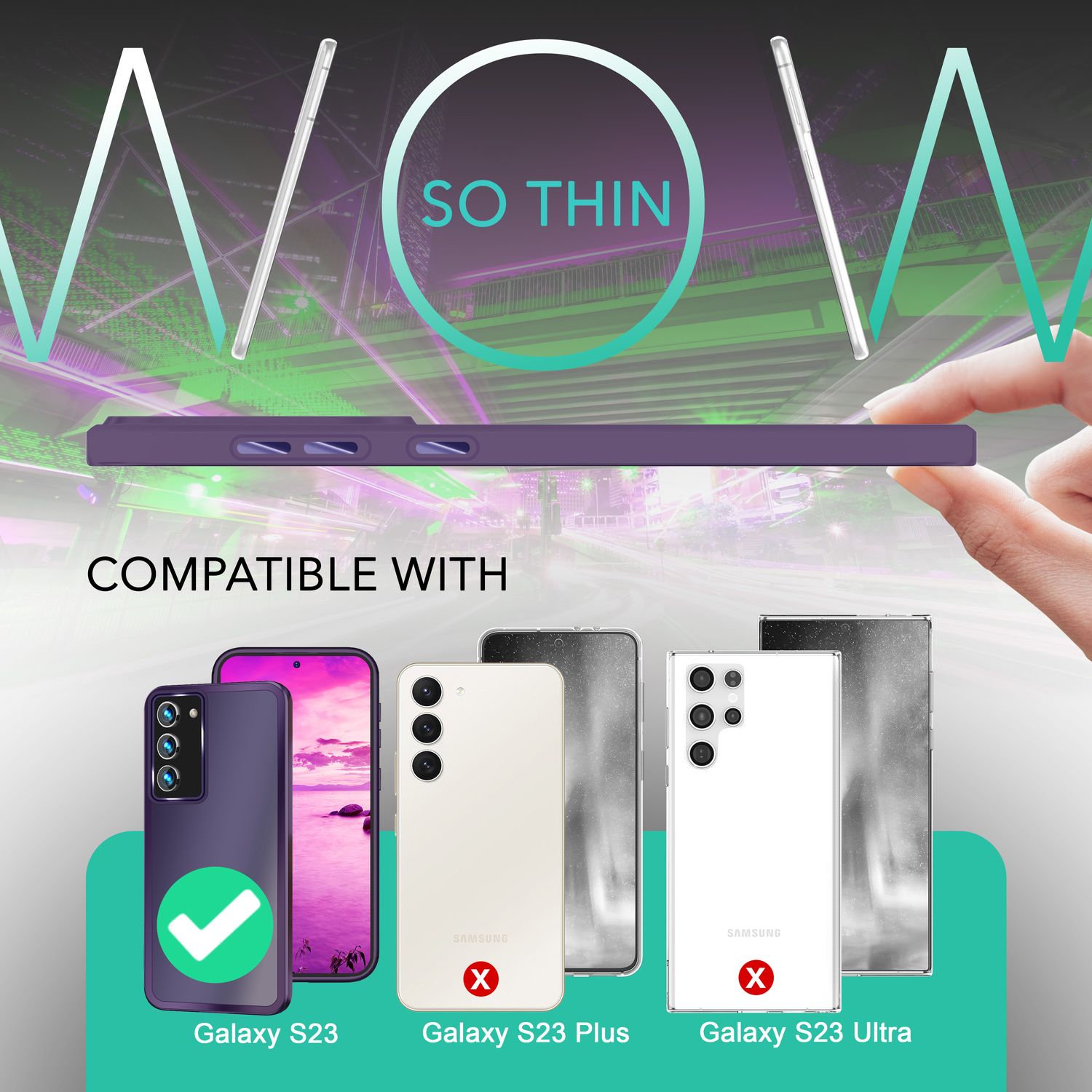 Hybrid Hülle Matt für Samsung Galaxy S23, 2x Display-/ Kameraschutz