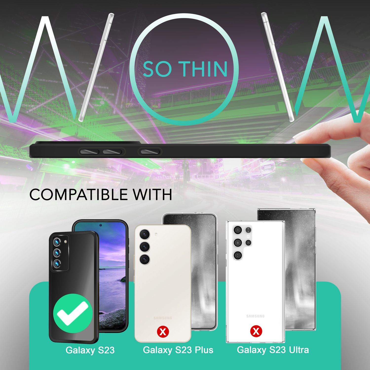 Hybrid Hülle Matt für Samsung Galaxy S23, 2x Display-/ Kameraschutz