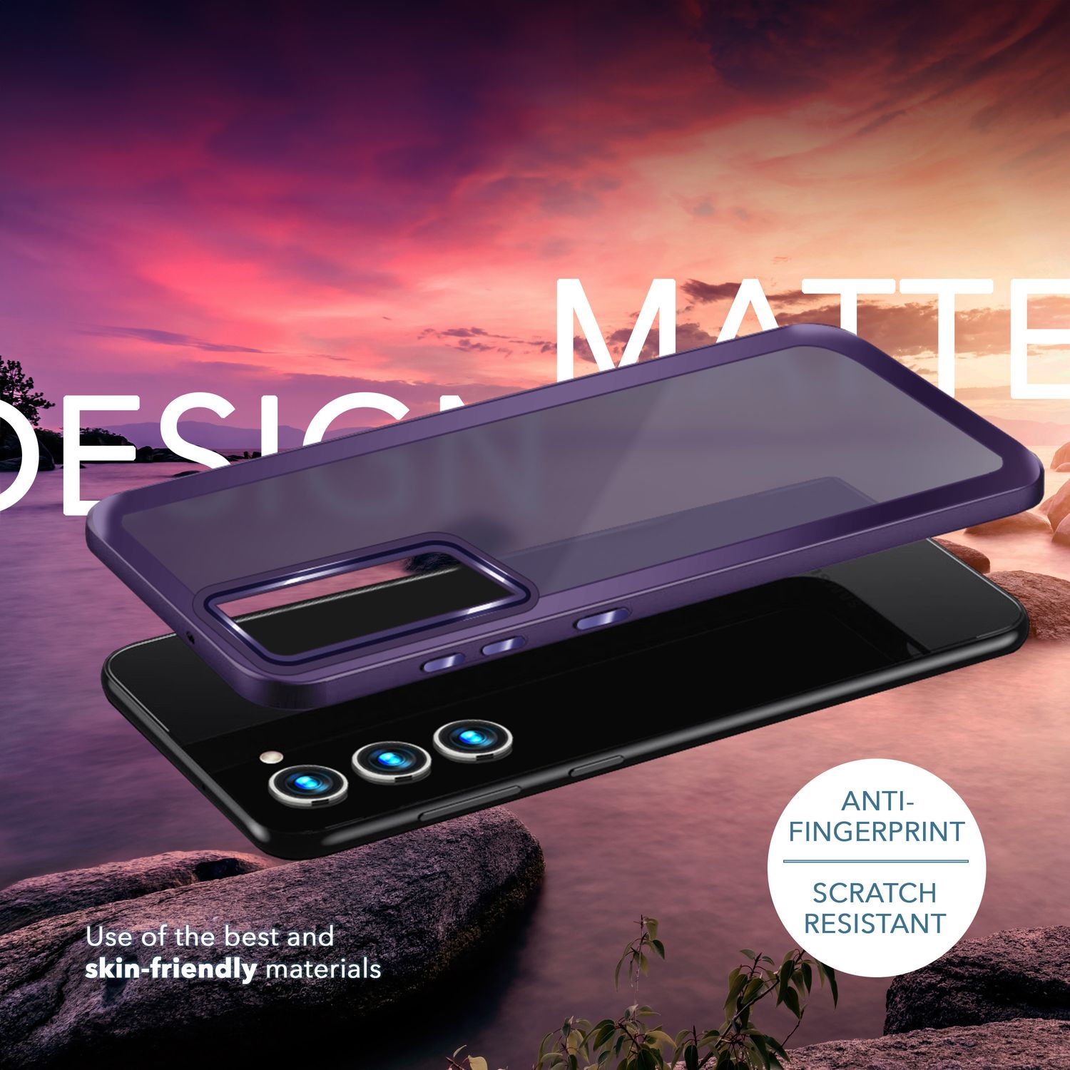 Hybrid Hülle für Samsung Galaxy S23 Plus, 2x Display- & Kameraschutz