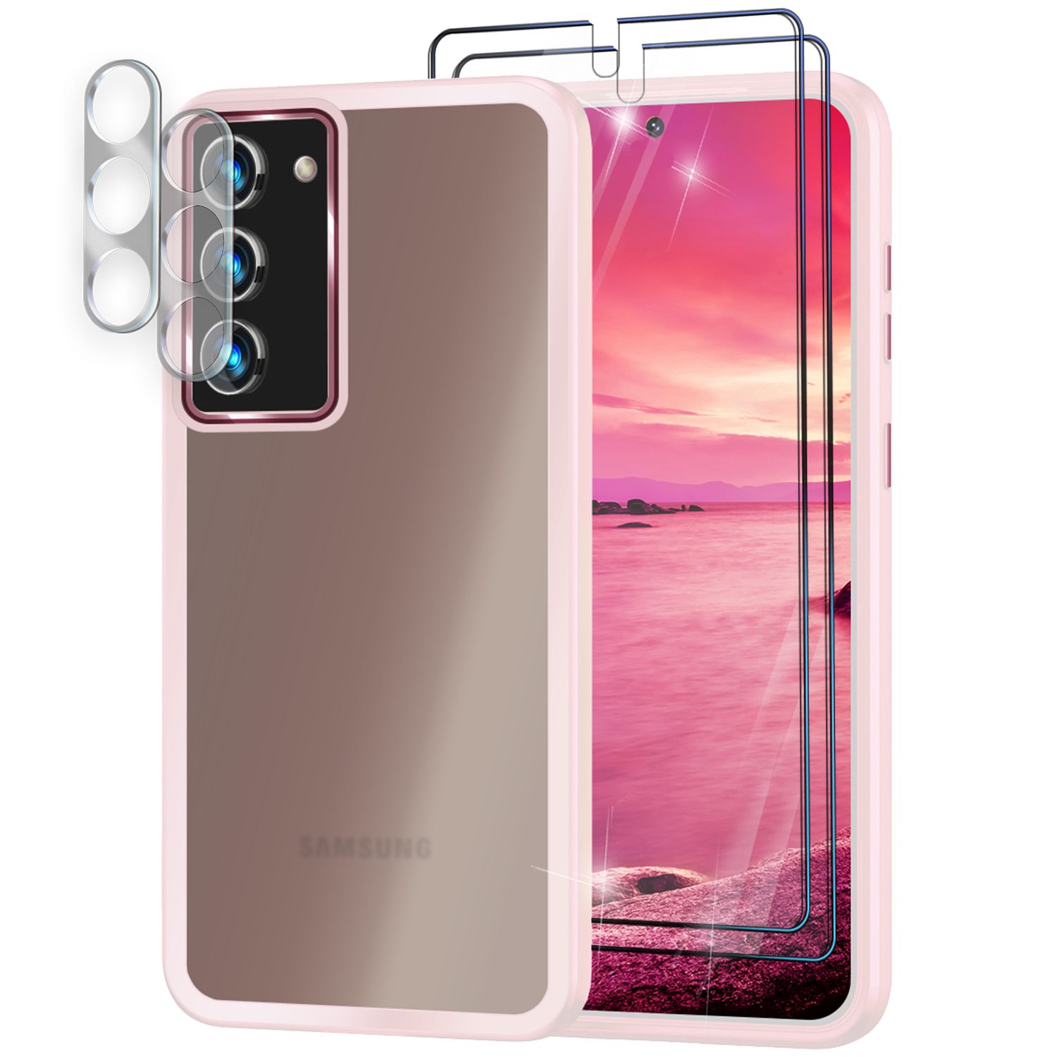 Hybrid Hülle für Samsung Galaxy S23 Plus, 2x Display- & Kameraschutz