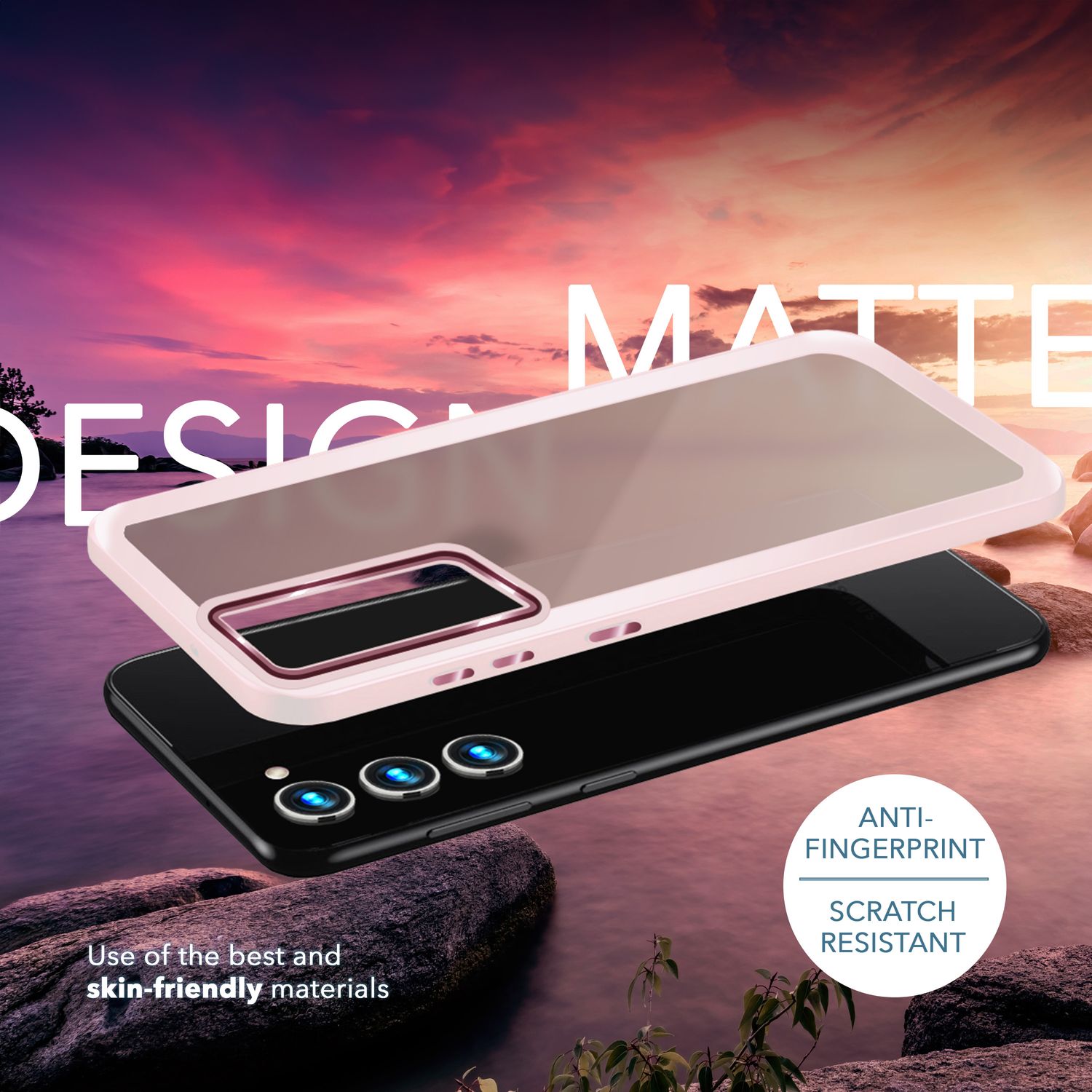 Hybrid Hülle für Samsung Galaxy S23 Plus, 2x Display- & Kameraschutz