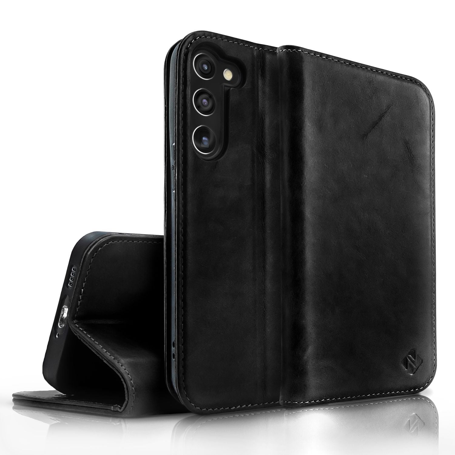 Flip-Case für Samsung Galaxy S23 Plus Echt Leder Handy Hülle 360 Grad Etui RFID