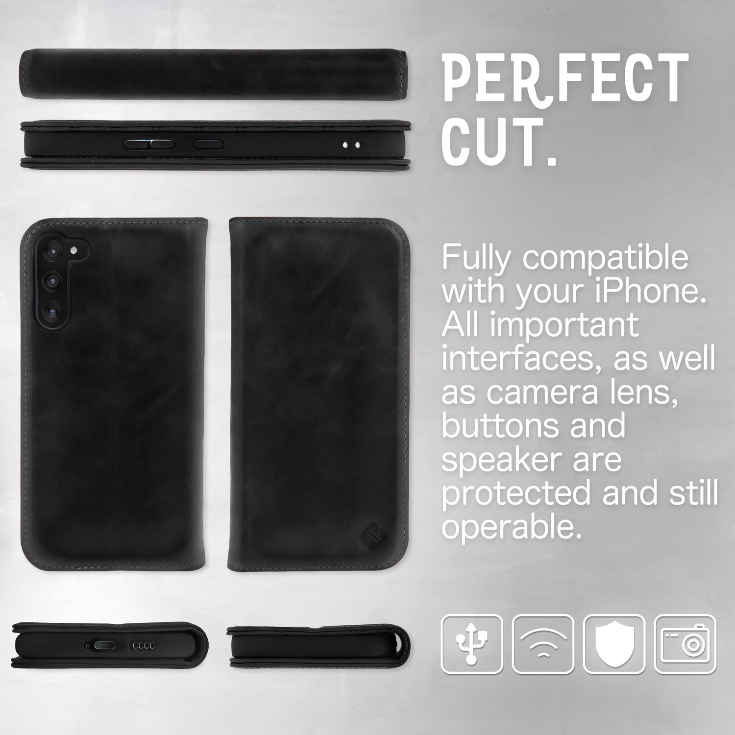 Flip-Case für Samsung Galaxy S23 Plus Echt Leder Handy Hülle 360 Grad Etui RFID