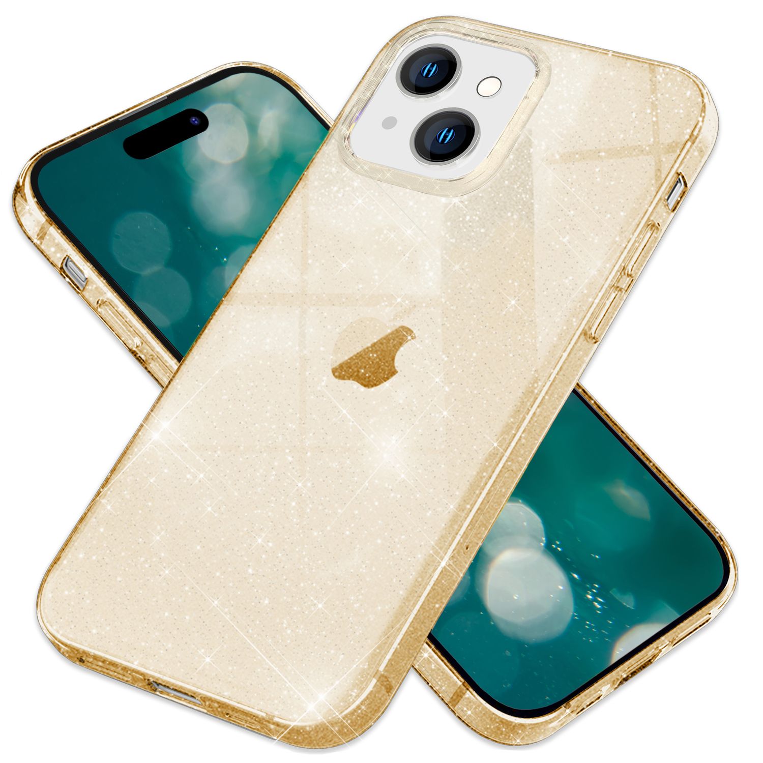 Glitzer Hülle für iPhone 15 Bling Case Klar Silikon Handyhülle Schutz Tasche TPU