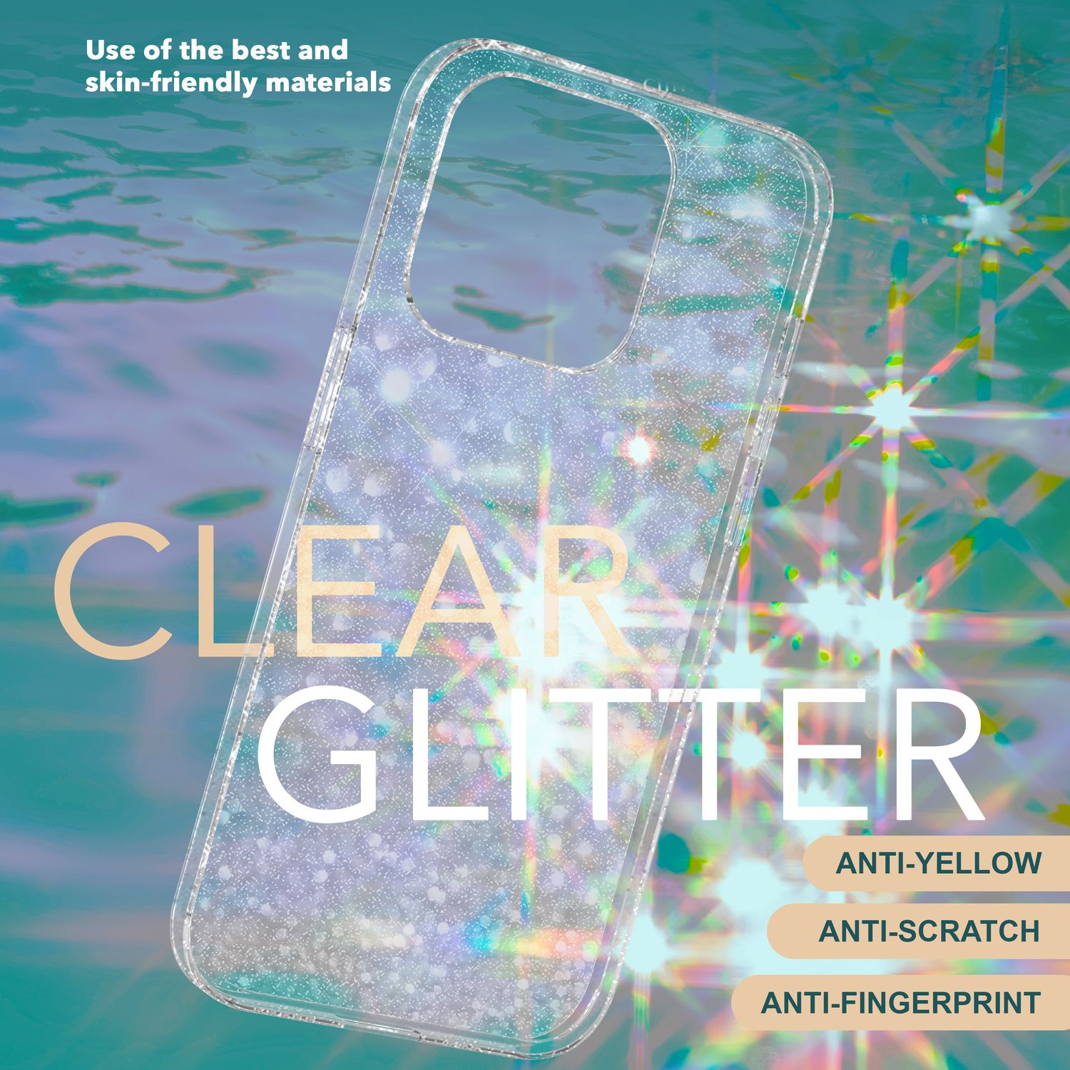 Glitzer Hülle für iPhone 15 Bling Case Klar Silikon Handyhülle Schutz Tasche TPU