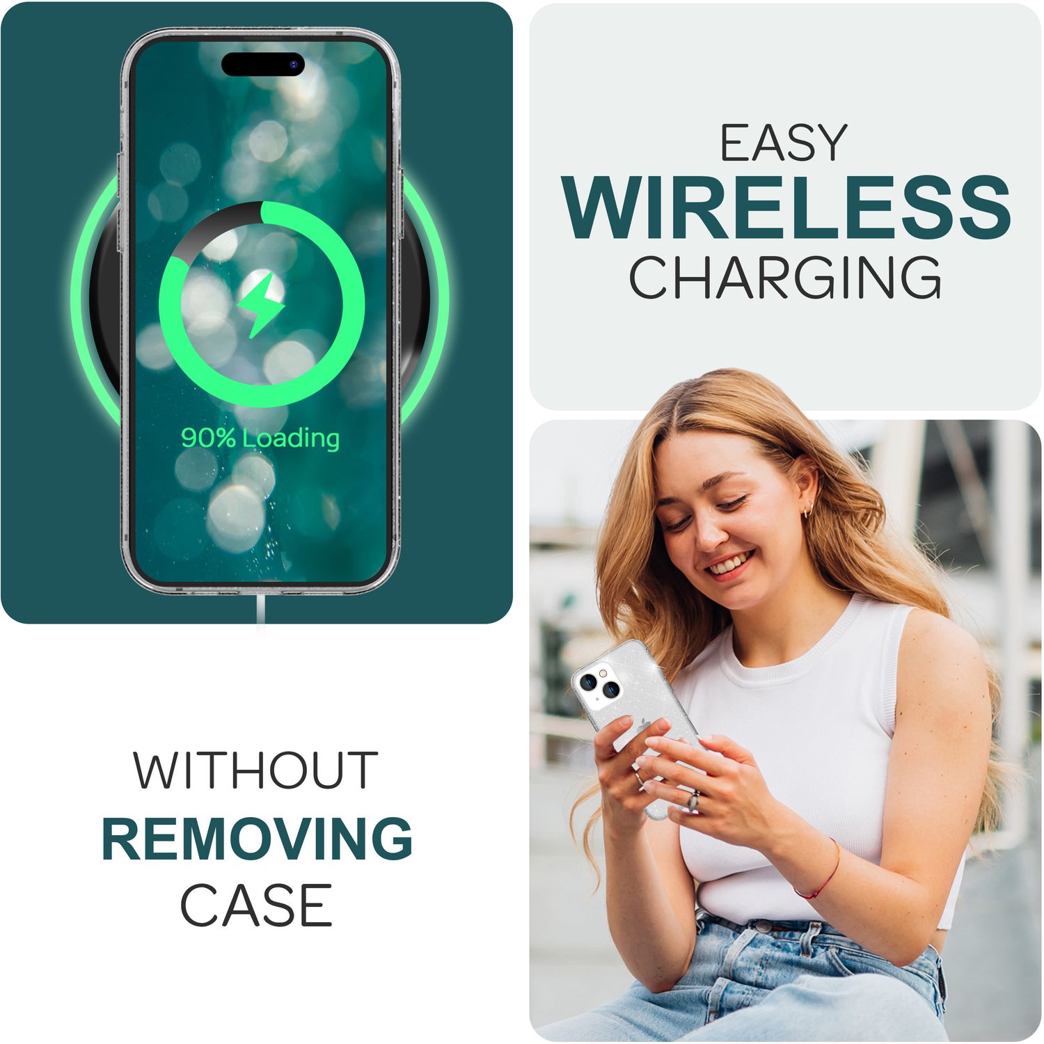 Glitzer Hülle für iPhone 15 Bling Case Klar Silikon Handyhülle Schutz Tasche TPU