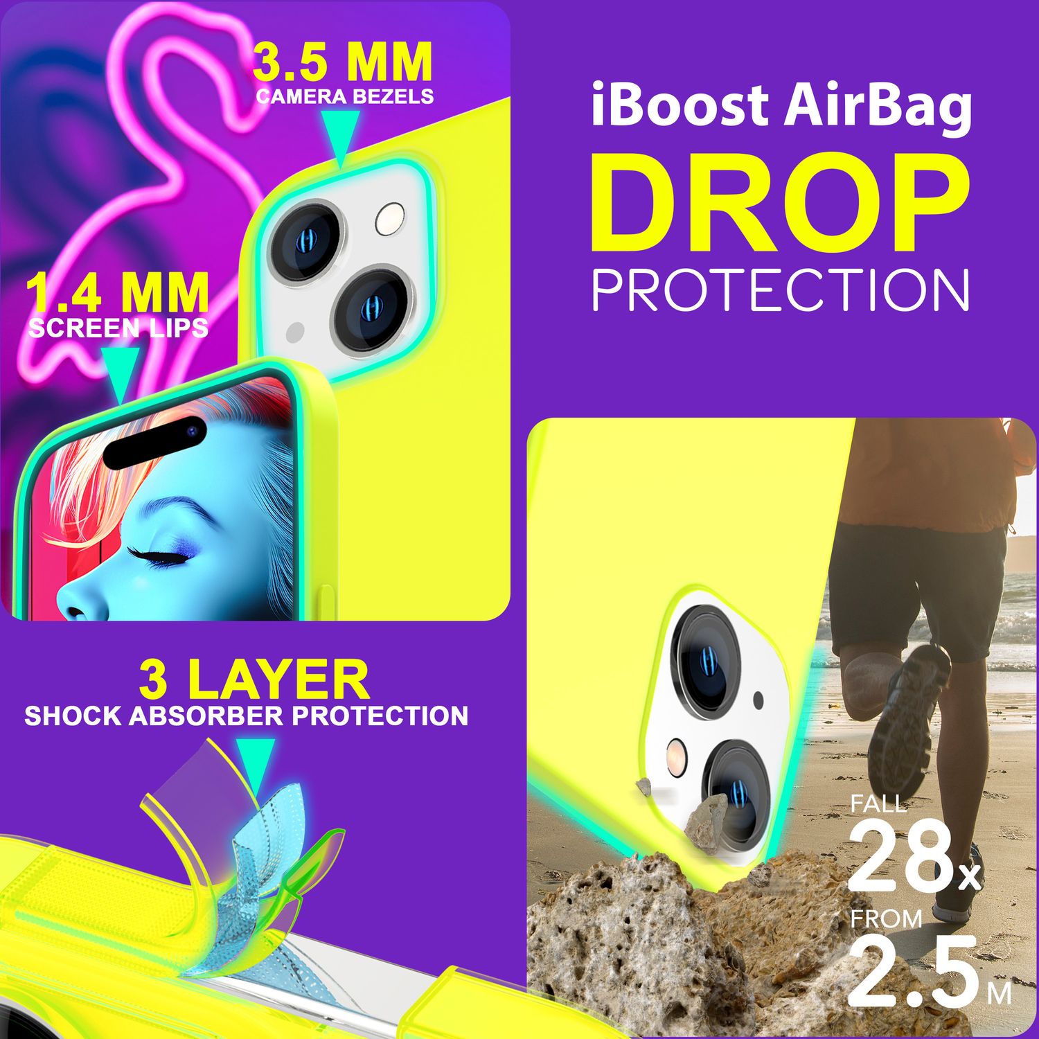 NALIA Neon Cover für iPhone 15 Hülle, Bunte Silikonhülle Intensive Farbe, Samtig Weich Gummierte Handyhülle, Soft Case