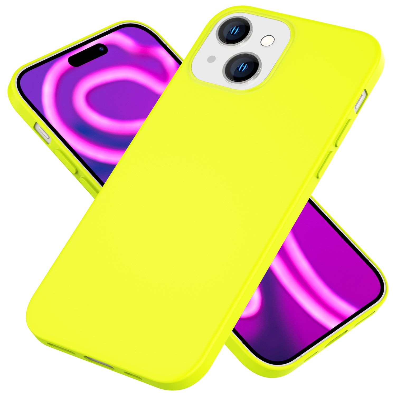 Hülle Neon für iPhone 15 Plus Silikon Schutzhülle Bunt Slim Case Handyhülle Soft