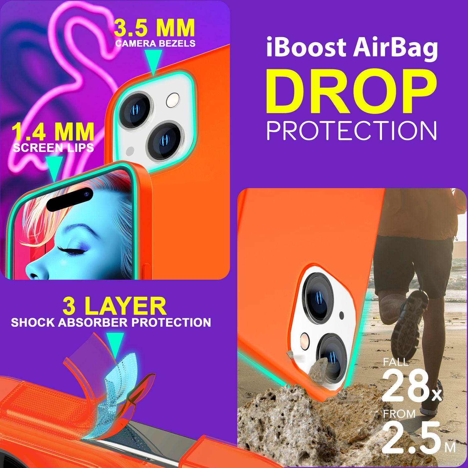 Hülle Neon für iPhone 15 Plus Silikon Schutzhülle Bunt Slim Case Handyhülle Soft