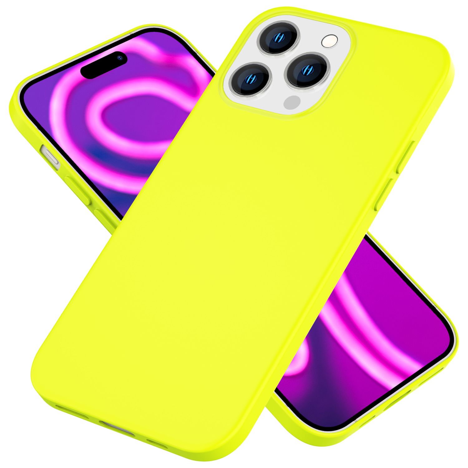 Hülle Neon für iPhone 15 Pro Silikon Schutzhülle Bunt Slim Case Handyhülle Cover