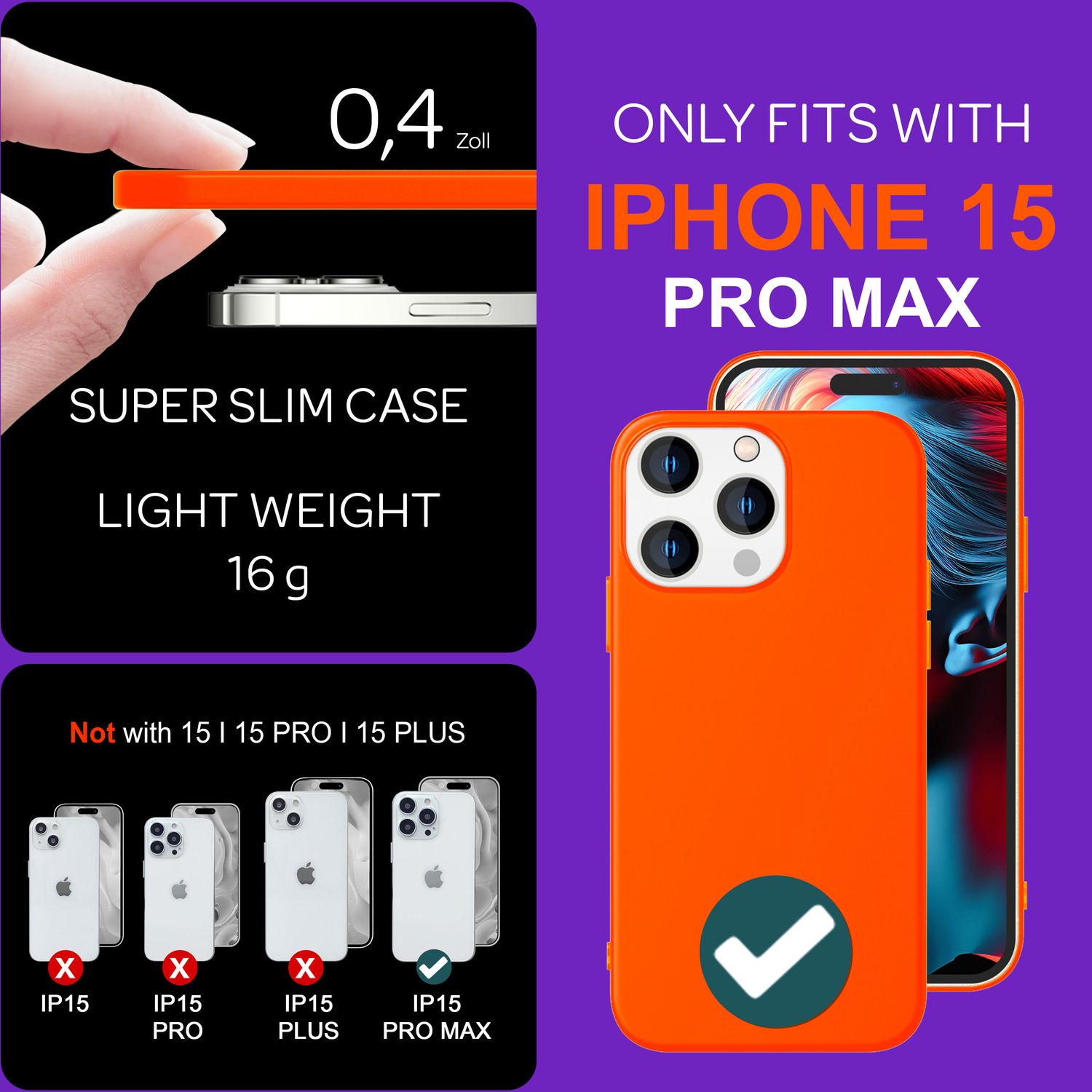 Hülle Neon für iPhone 15 Pro Max Silikon Schutzhülle Bunt Case Handyhülle Cover