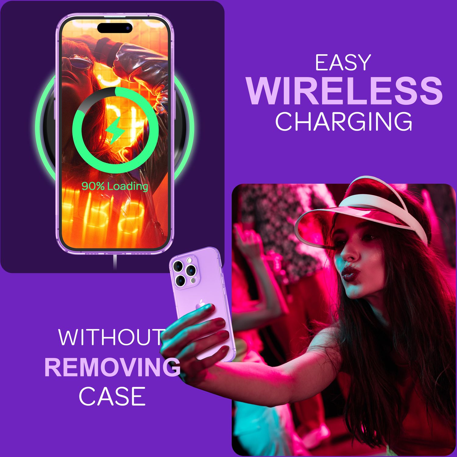 Hülle Neon Klar für iPhone 15 Pro Bunt Leuchtend Silikon Handyhülle Schutz Cover