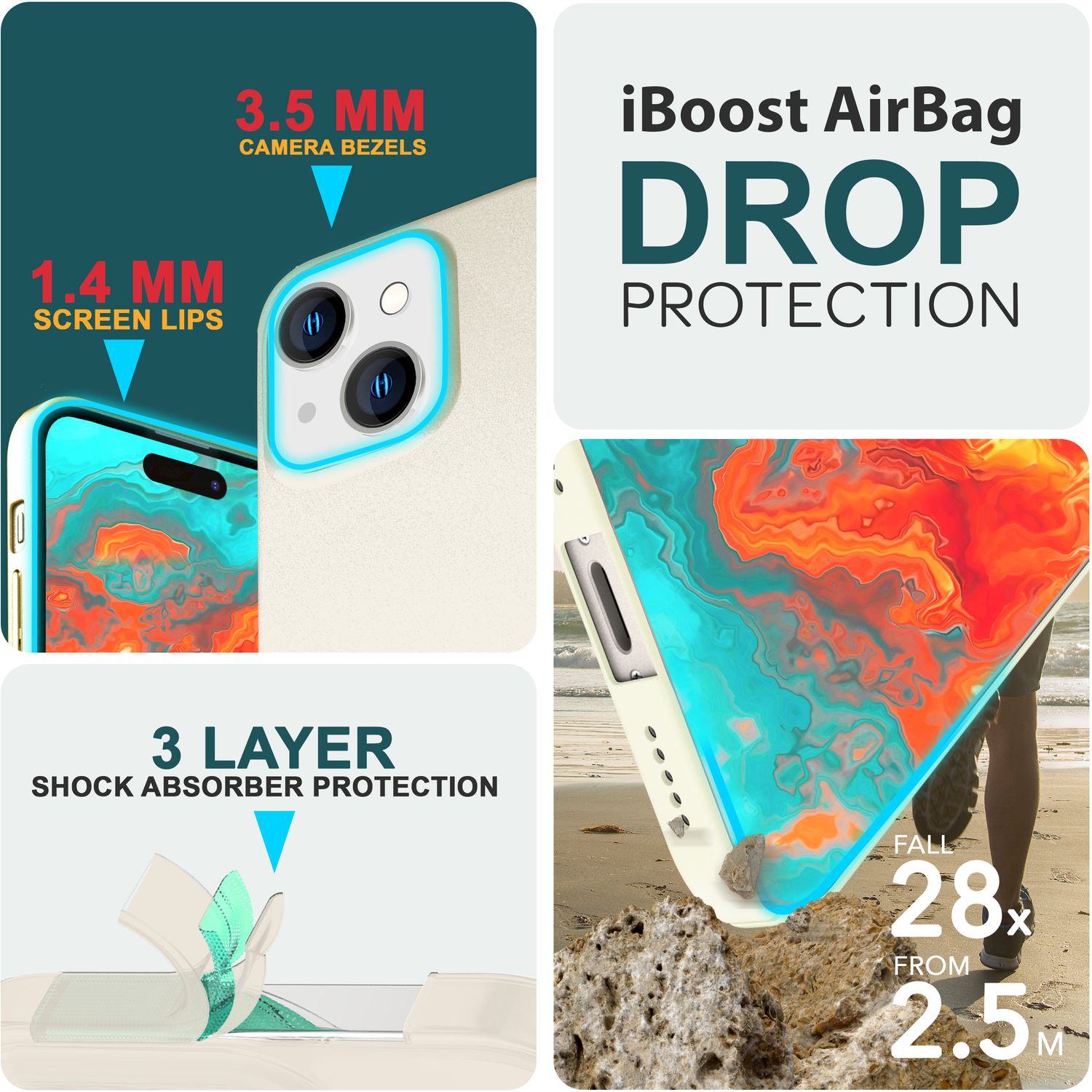 Dünne 0,5mm Hülle für iPhone 15 Hard Case Matt Ultra Slim Handyhülle Schutzhülle Creme Beige NALIA SlimFit Hülle