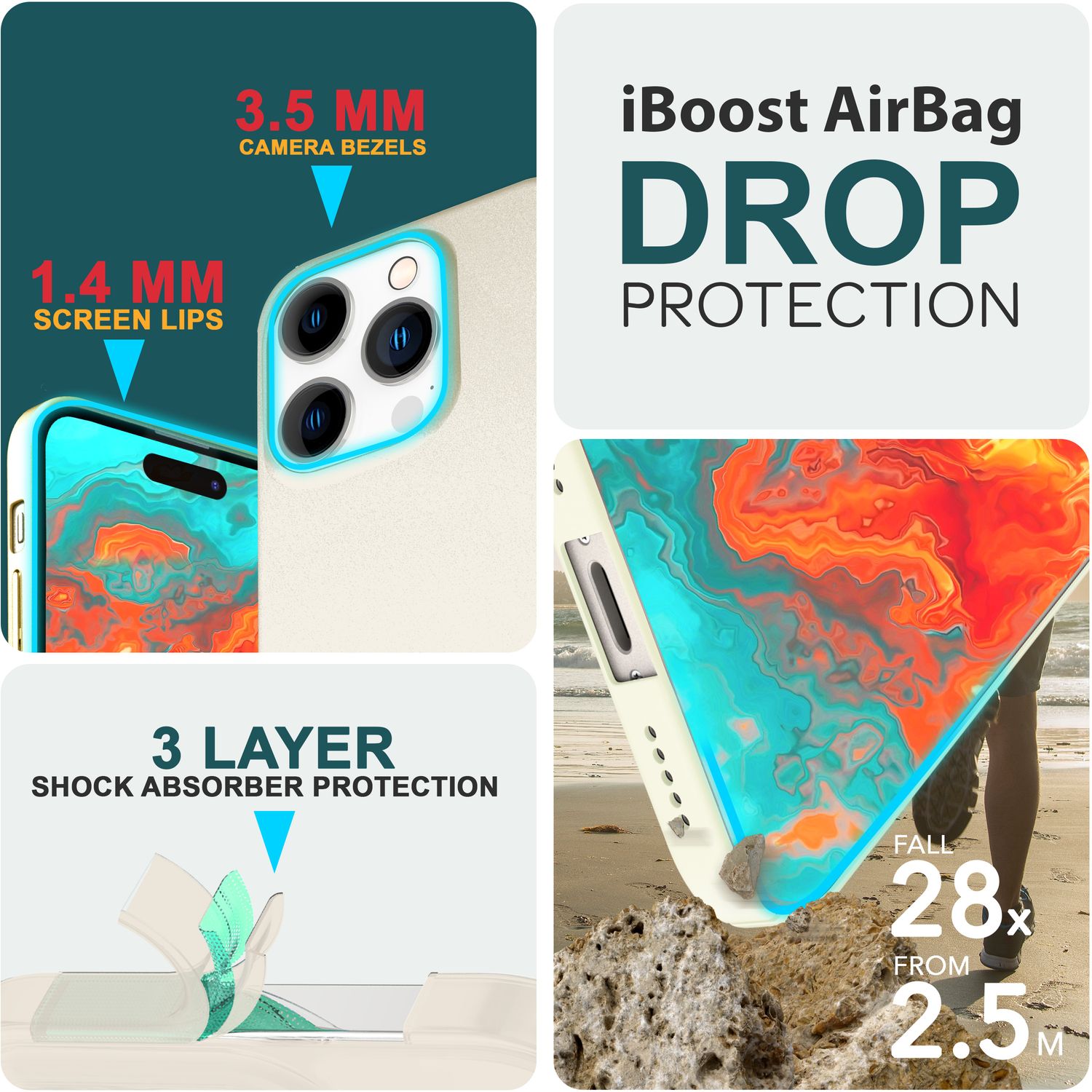 Dünne 0,5mm Hülle für iPhone 15 Pro Max Hard Case Ultra Slim Schutz Handyhülle Creme Beige NALIA SlimFit Hülle