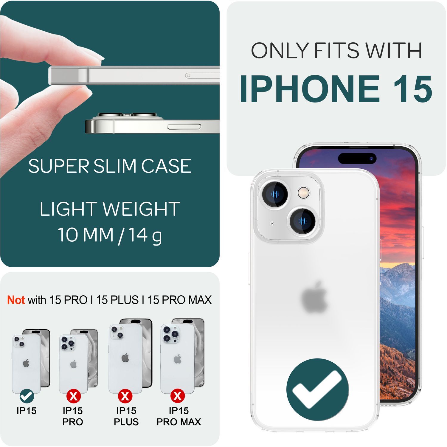 Ultra Dünne 0,3mm Hülle für iPhone 15 Matt Slim Case Handyhülle Hart Schutzhülle Weiß NALIA SlimFit Hülle