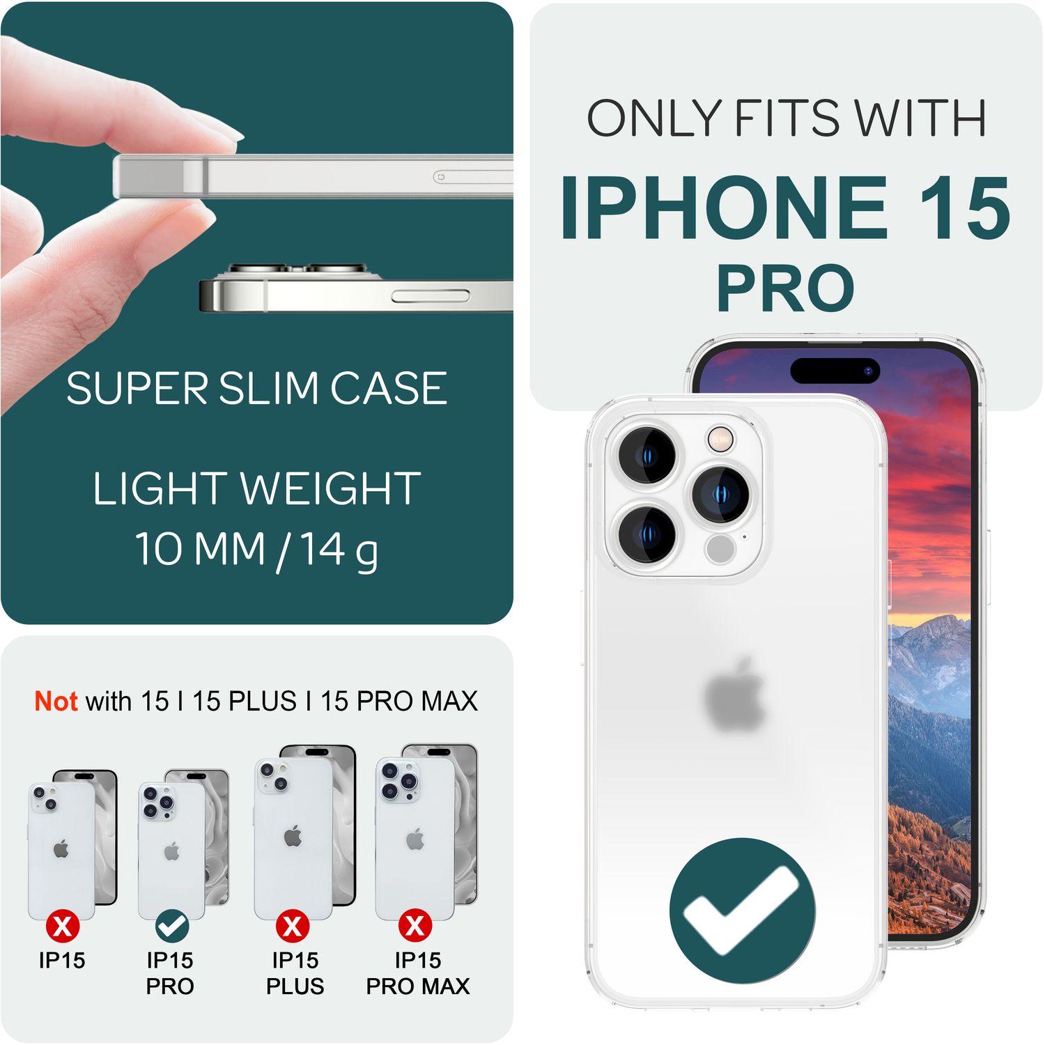 Ultra Dünne 0,3mm Hülle für iPhone 15 Pro Matt Slim Case Handyhülle Schutzhülle Weiß NALIA SlimFit Hülle