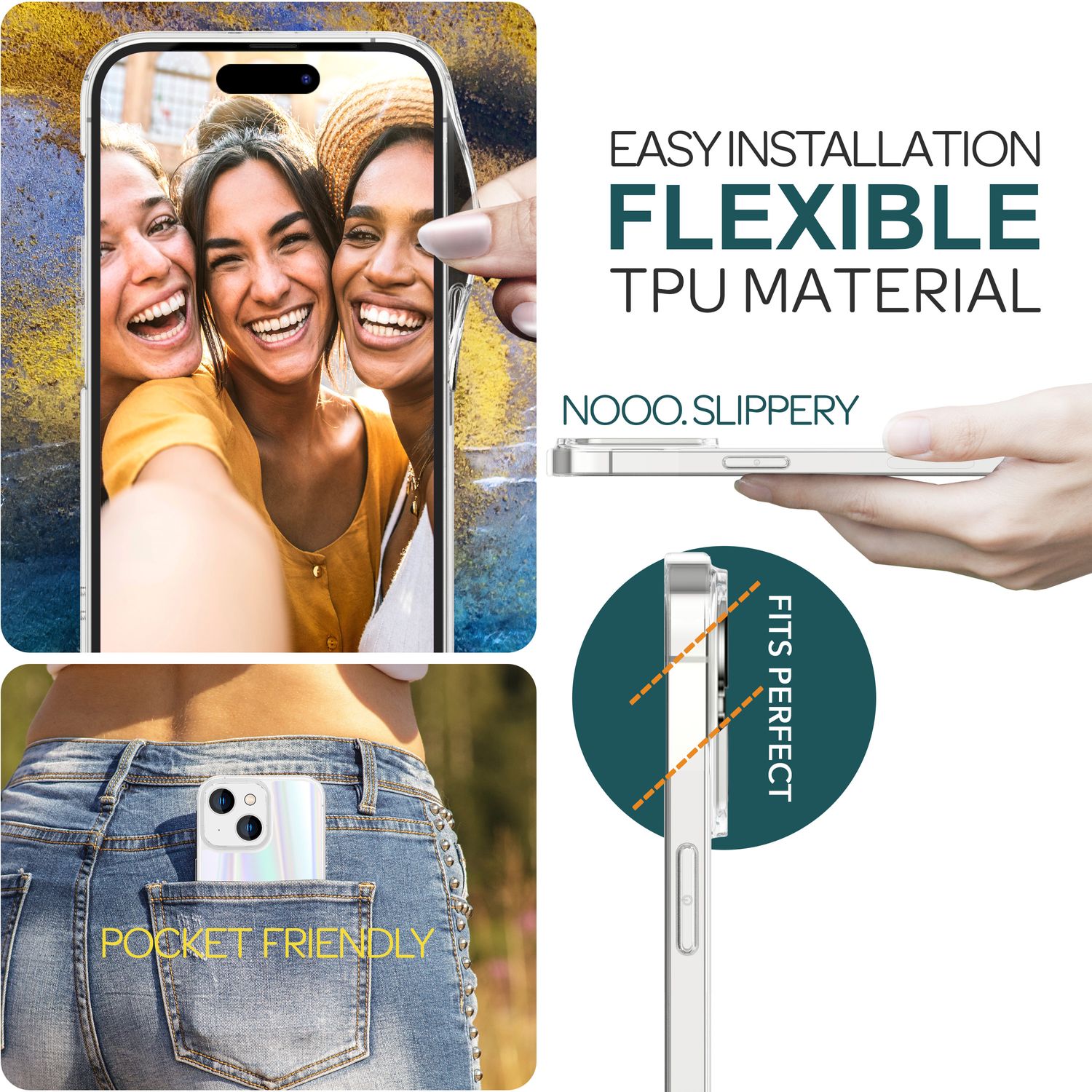 Hülle aus Glas für iPhone 15 Plus Regenbogen Handyhülle Klar Schutz Hard Case Default Title NALIA Protective Hülle