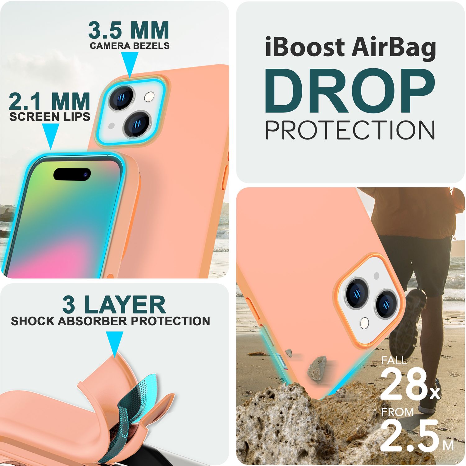 MagSafe Hülle für iPhone 15 Liquid Silikon Handyhülle Magnet Case Schutzhülle Orange NALIA Protective Hülle