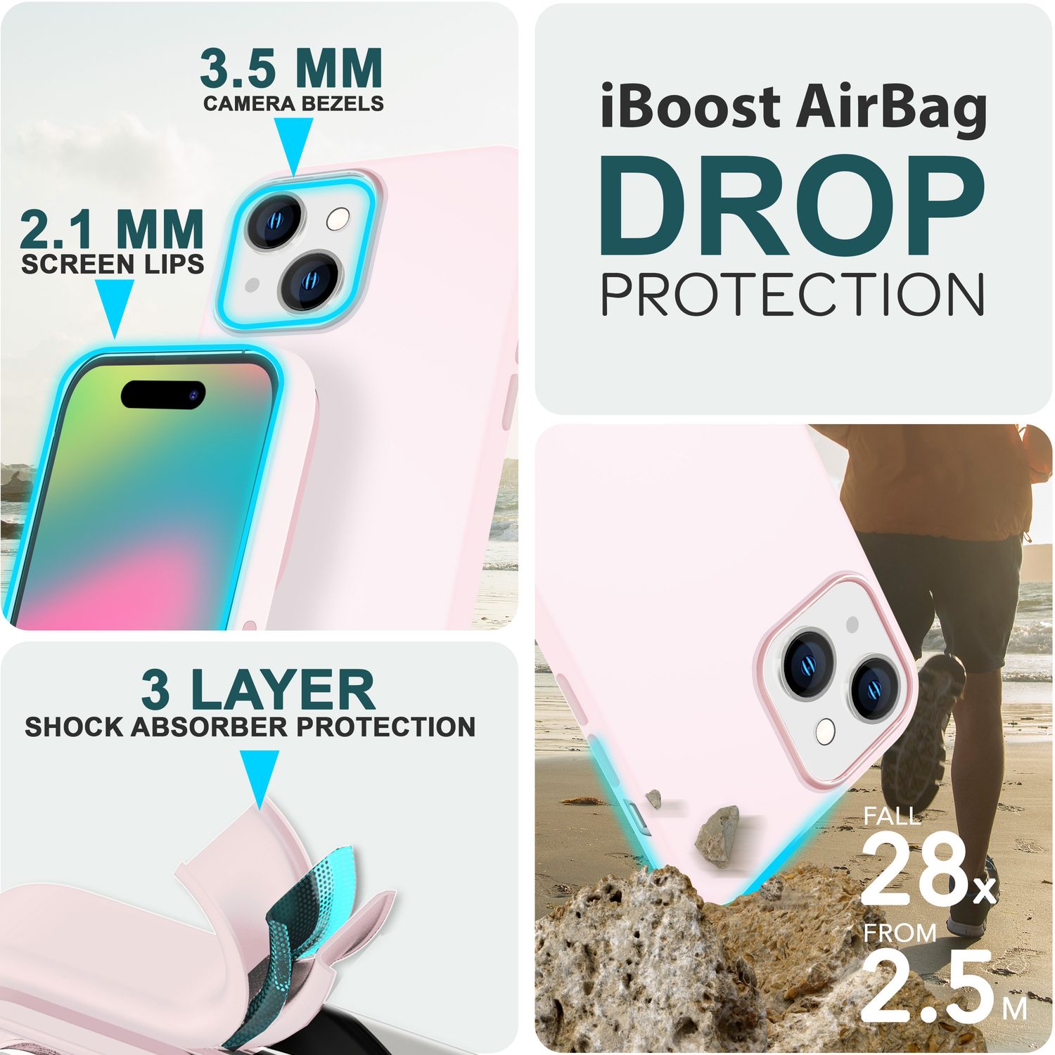 MagSafe Hülle für iPhone 15 Plus Liquid Silikon Schutz Handyhülle Magnet Case Pink NALIA Protective Hülle