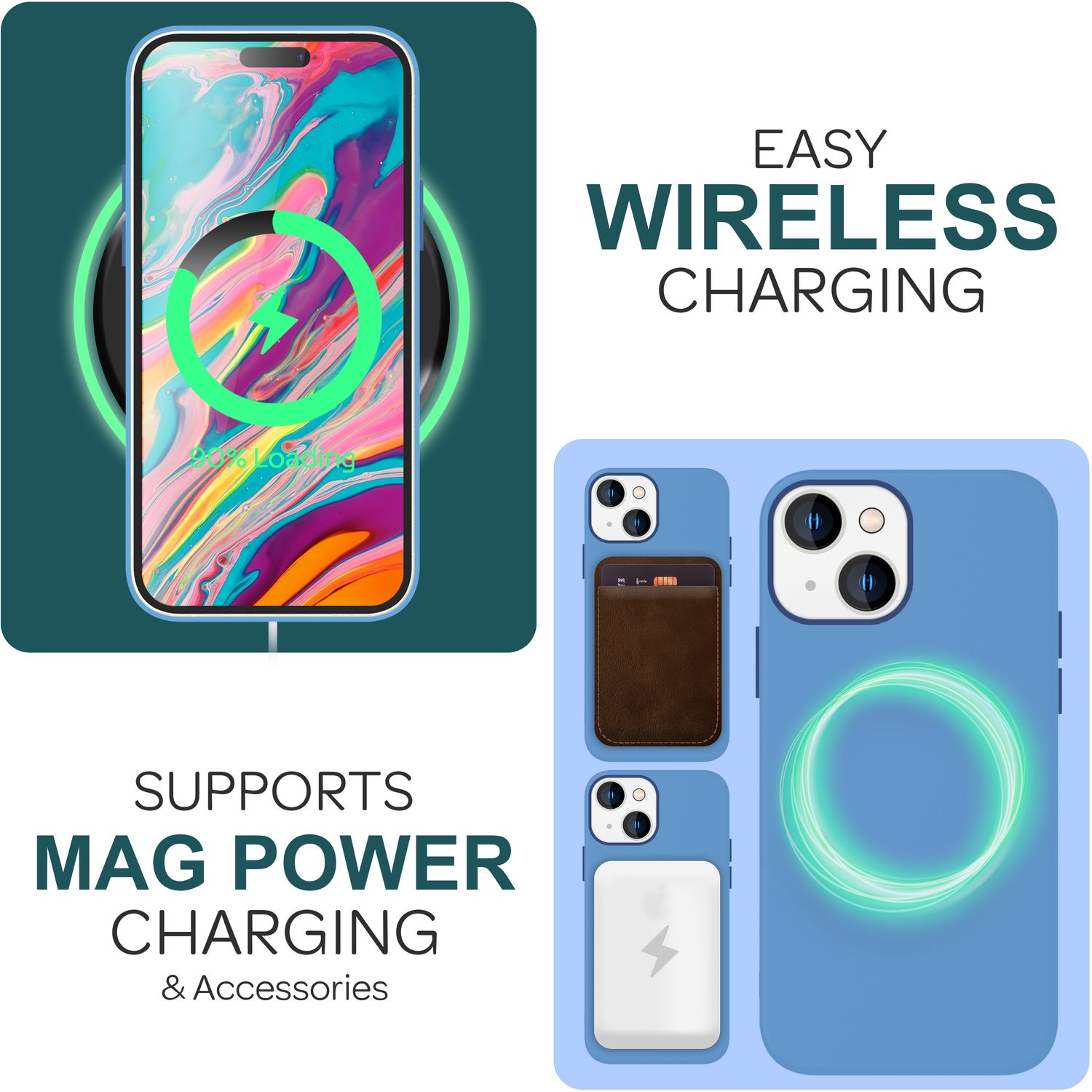 MagSafe Hülle für iPhone 15 Plus Liquid Silikon Schutz Handyhülle Magnet Case Blau NALIA Protective Hülle