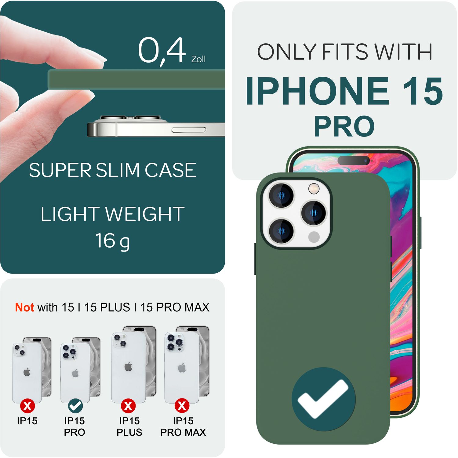 MagSafe Hülle für iPhone 15 Pro Liquid Silikon Handyhülle Magnet Cover Schutz