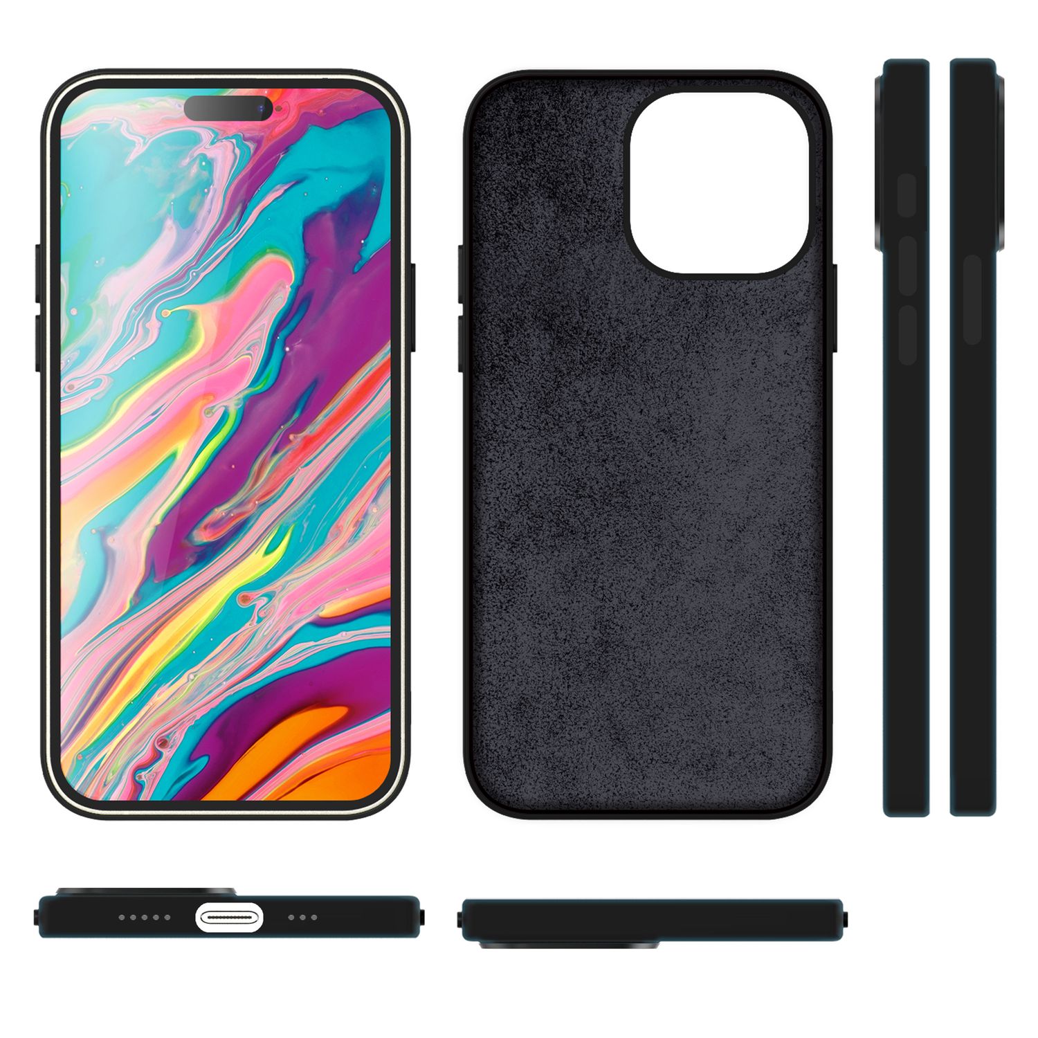 MagSafe Hülle für iPhone 15 Pro Liquid Silikon Handyhülle Magnet Cover Schutz