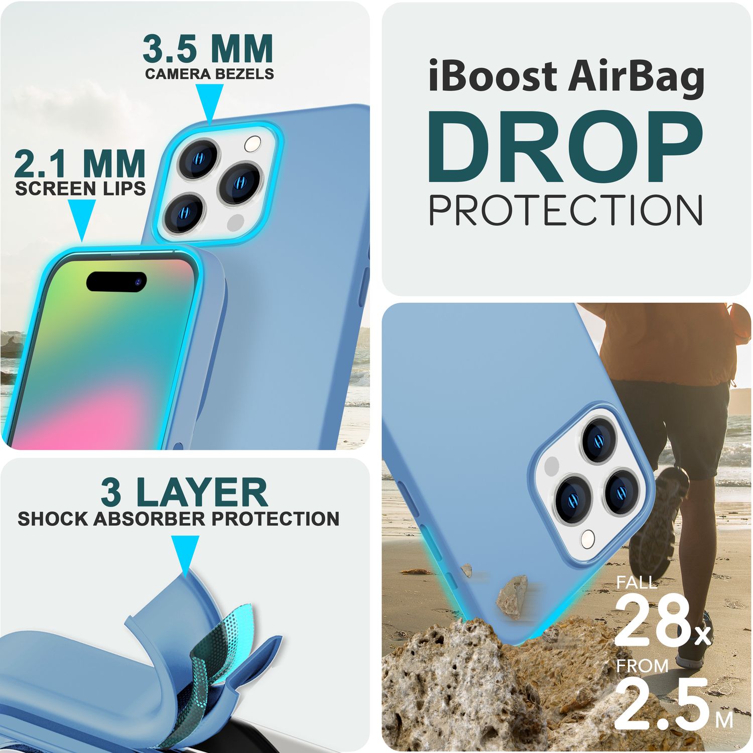 MagSafe Hülle für iPhone 15 Pro Max Liquid Silikon Handyhülle Magnet Case Schutz Blau NALIA Protective Hülle