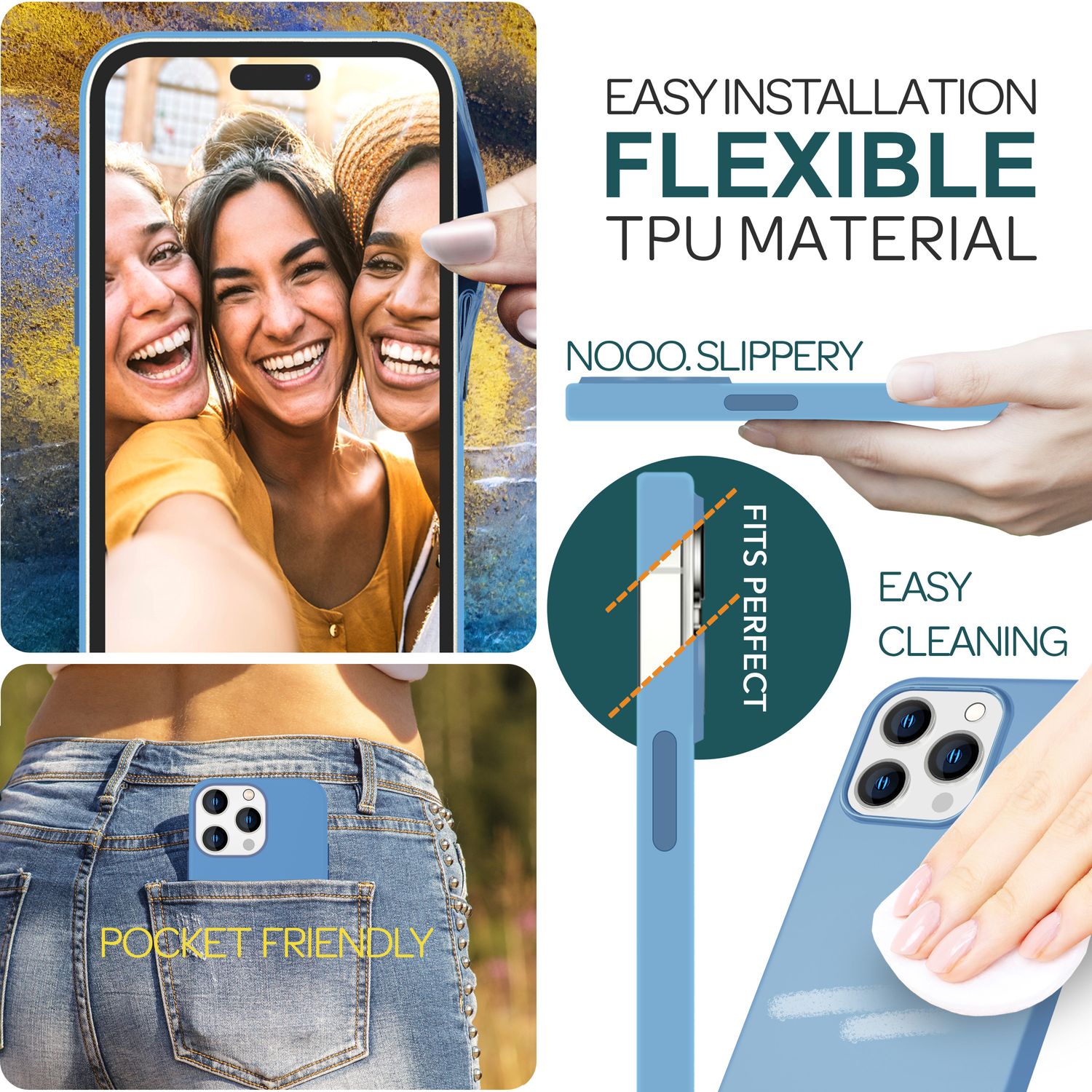 MagSafe Hülle für iPhone 15 Pro Max Liquid Silikon Handyhülle Magnet Case Schutz Blau NALIA Protective Hülle