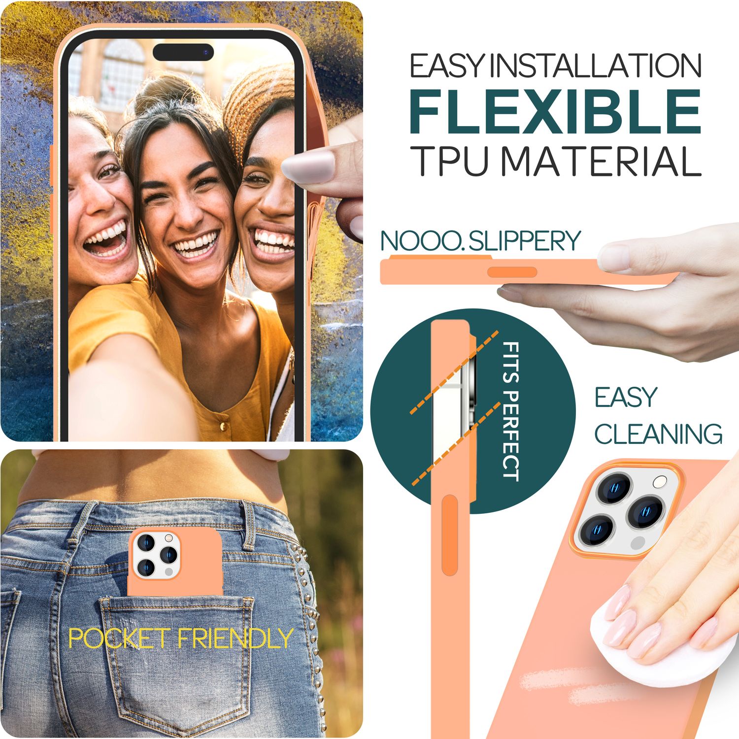 MagSafe Hülle für iPhone 15 Pro Max Liquid Silikon Handyhülle Magnet Case Schutz Orange NALIA Protective Hülle