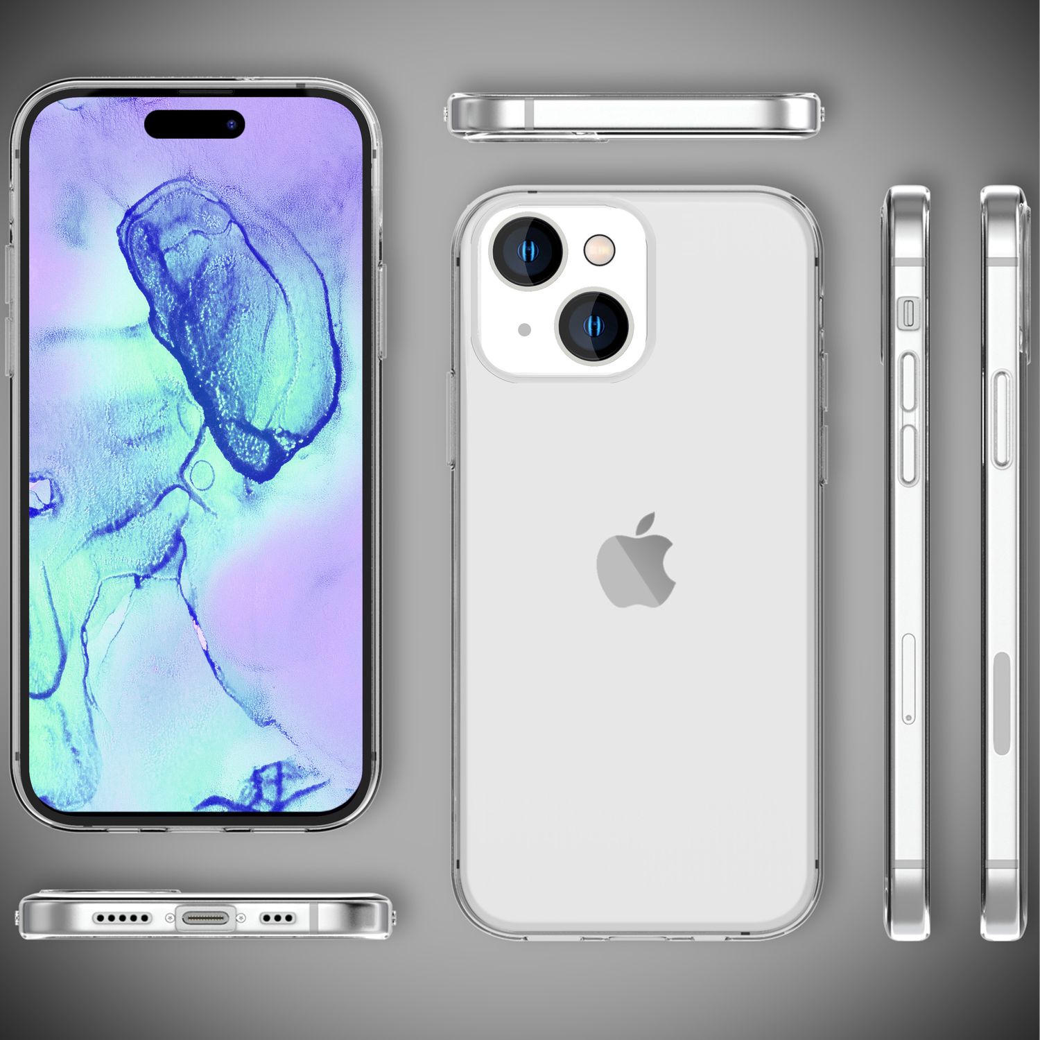 Hülle 360° für iPhone 15 Klar Full Cover Handyhülle Schutz Tasche Etui Hard Case Default Title NALIA Transparente Hülle