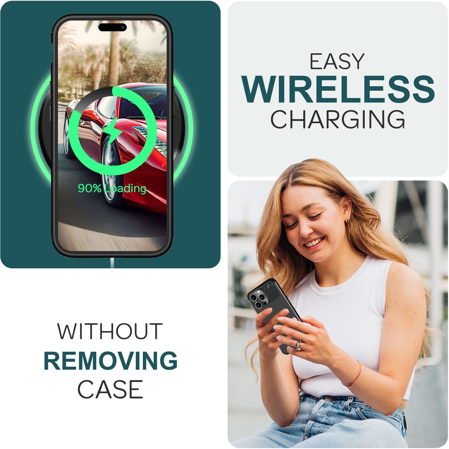 Hülle für iPhone 15 Pro Carbon Optik Cover Silikon Handyhülle Case Schutz Tasche NALIA Protective Hülle