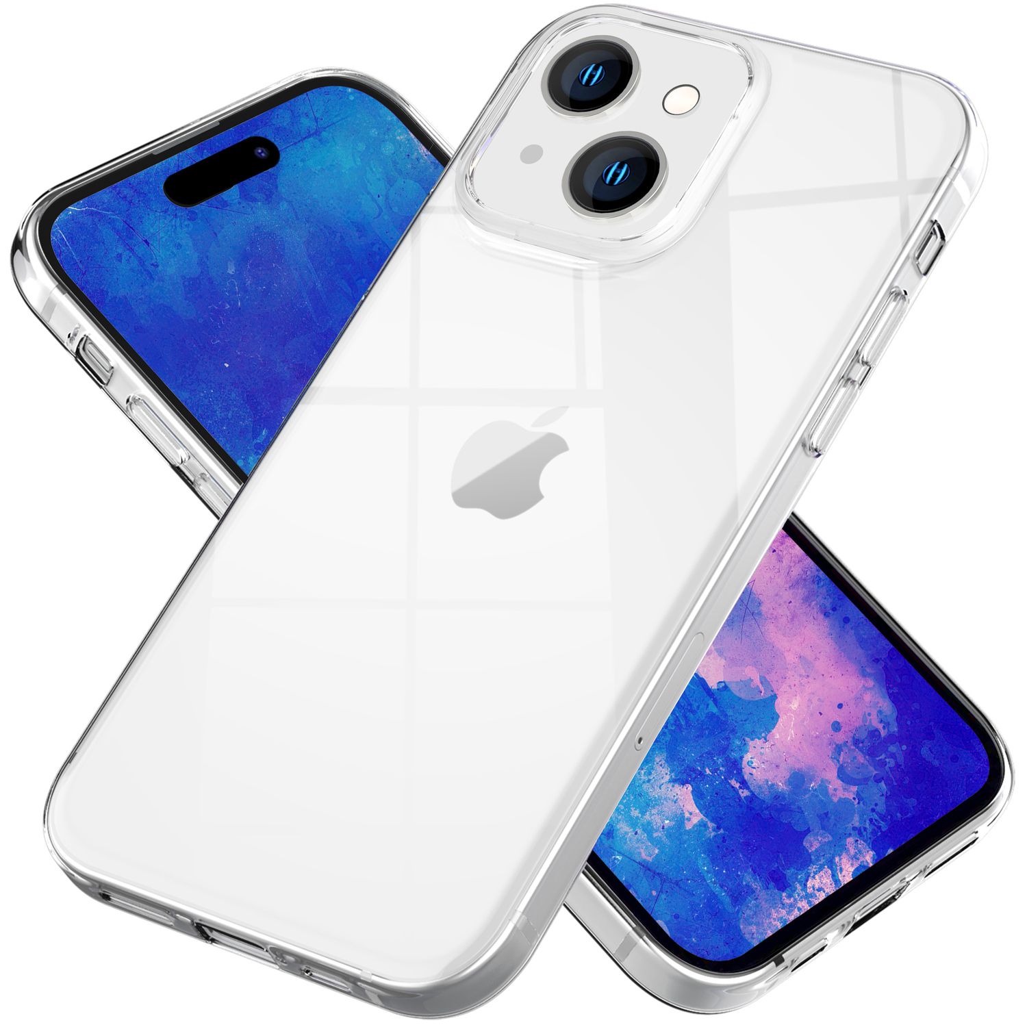 Klare Hülle für iPhone 15 Plus Clear Case Silikon Handyhülle Schutzhülle Tasche