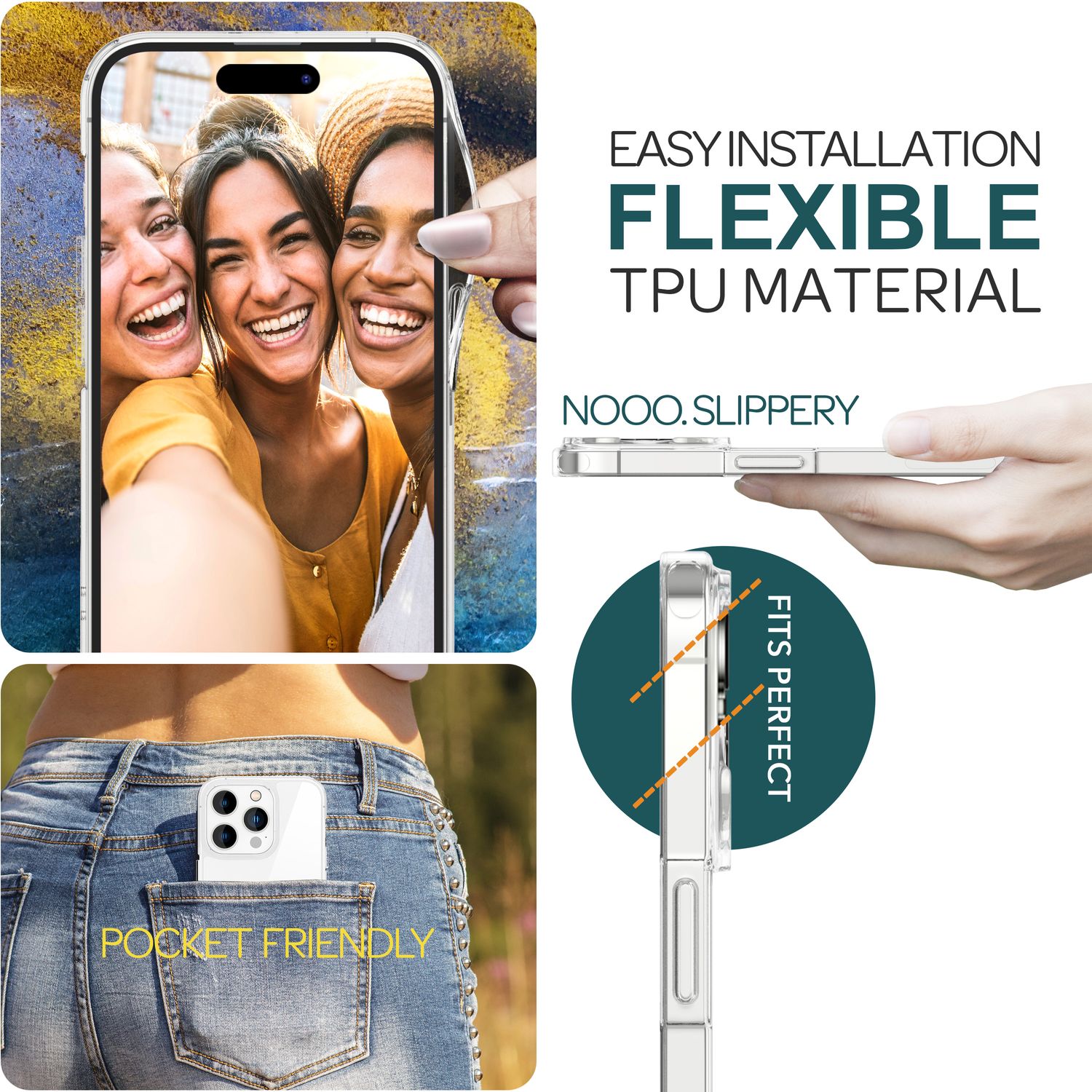 Hülle Klar für iPhone 15 Pro Clear Hard Case Schutz Tasche Handyhülle Cover Etui NALIA Transparente Hülle