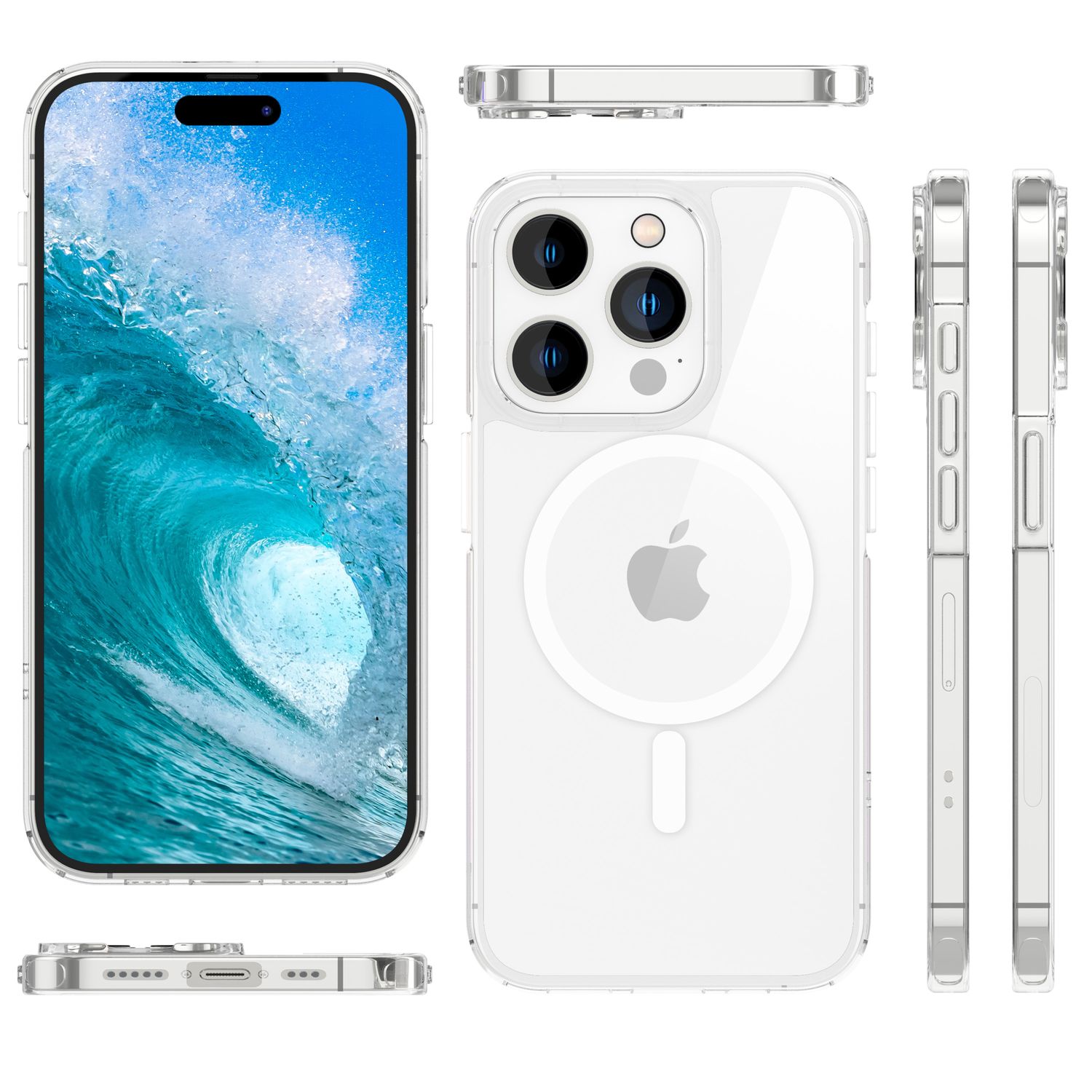 MagSafe Hülle Klar für iPhone 15 Pro Clear Hard Case Schutz Tasche Handyhülle PC NALIA Transparente Hülle