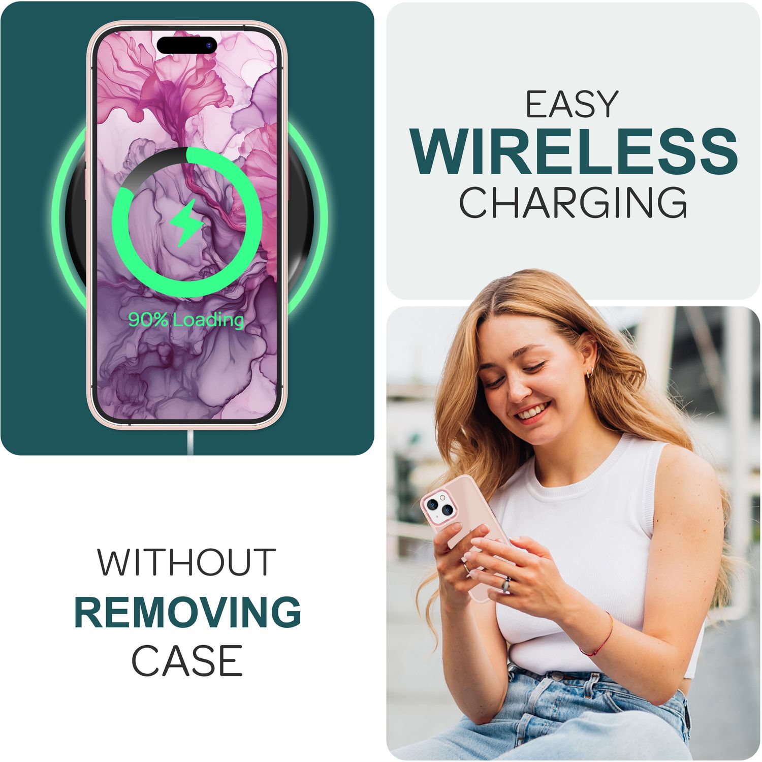 Hybrid Hülle für iPhone 15 Plus Frosted Case Schutz Rand Handyhülle Handy Tasche Rosa NALIA Protective Hülle