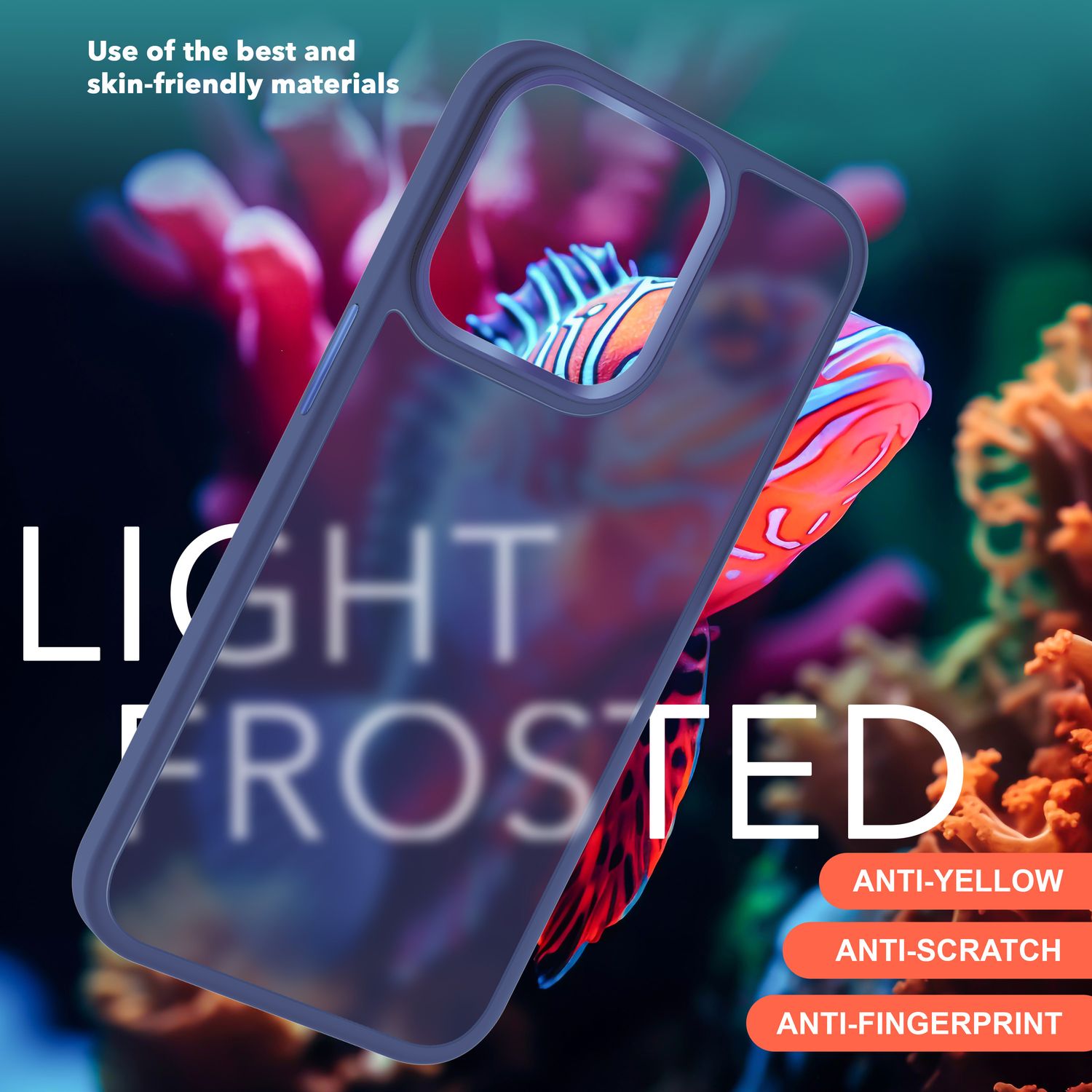 Hybrid Hülle für iPhone 15 Pro Frosted Case Schutz Rand Handy Tasche Handyhülle Blau NALIA Protective Hülle