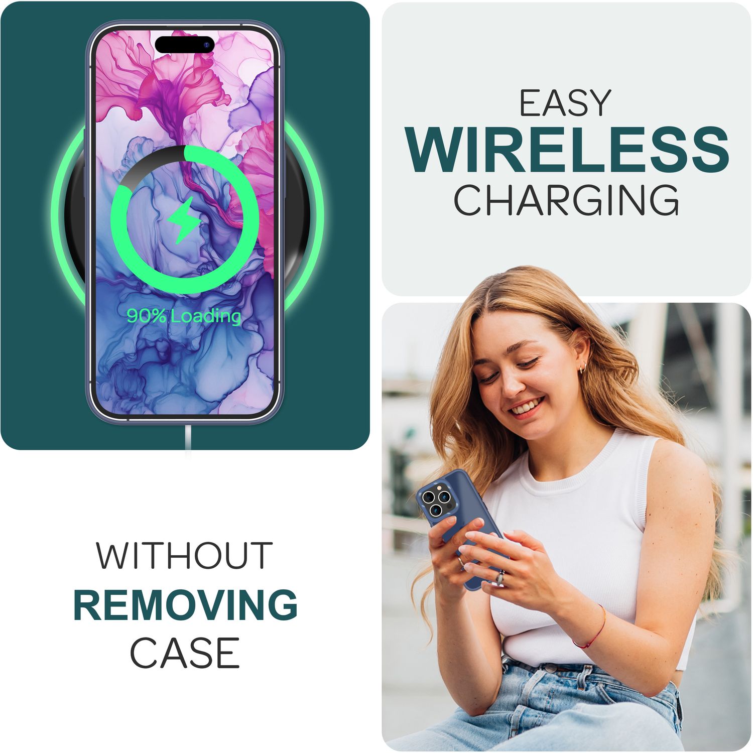 Hybrid Hülle für iPhone 15 Pro Frosted Case Schutz Rand Handy Tasche Handyhülle Blau NALIA Protective Hülle