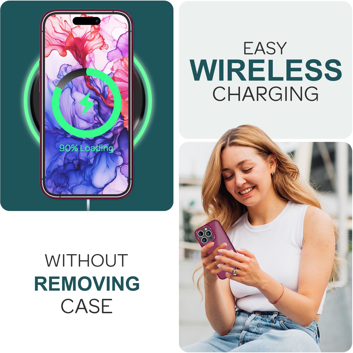 Hybrid Hülle für iPhone 15 Pro Max Frosted Case Schutz Rand Magnet Handyhülle Rot NALIA Protective Hülle