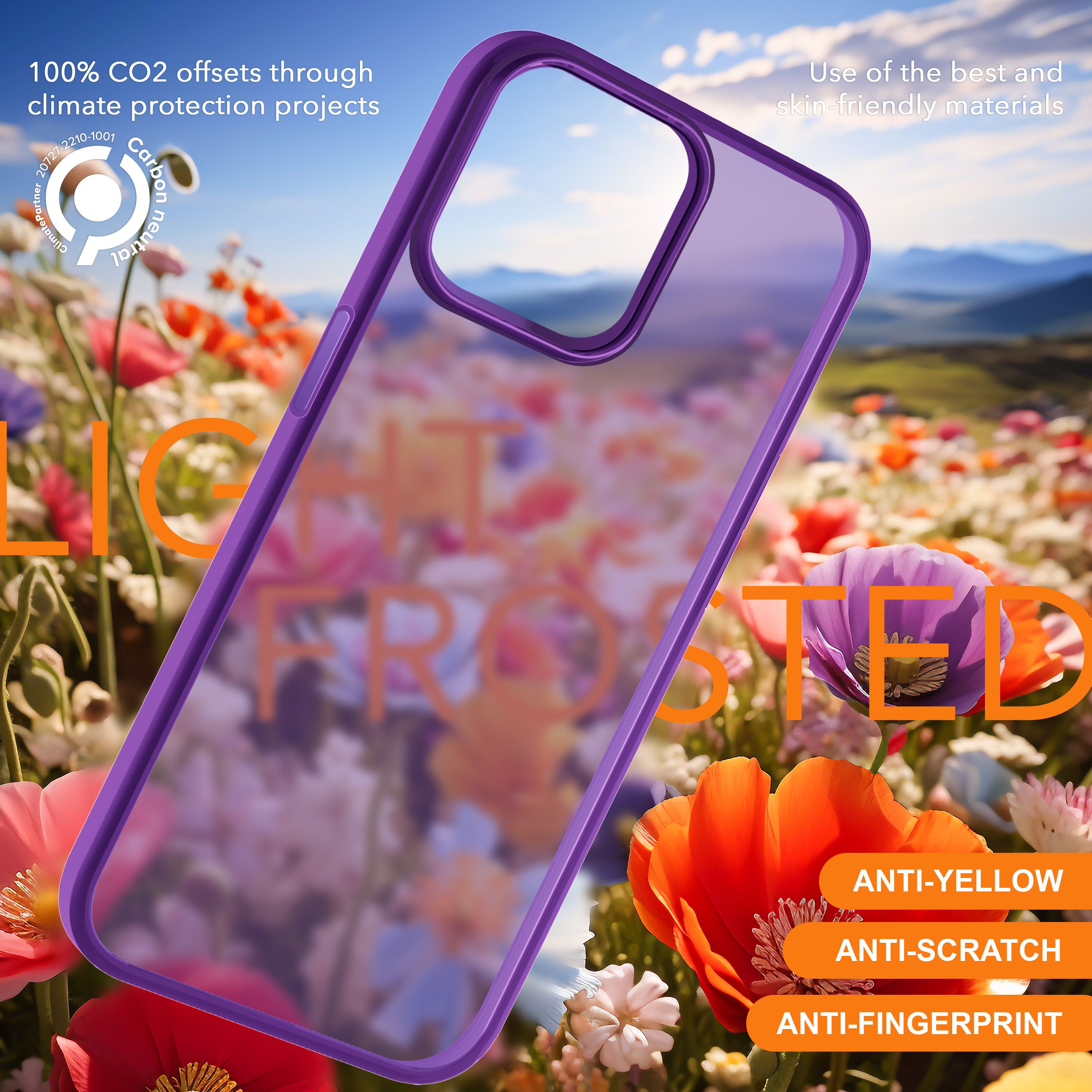 Hülle Hybrid für iPhone 15 Plus Frosted Hard Case Fall Schutz Rahmen Handyhülle Lila NALIA Protective Hülle