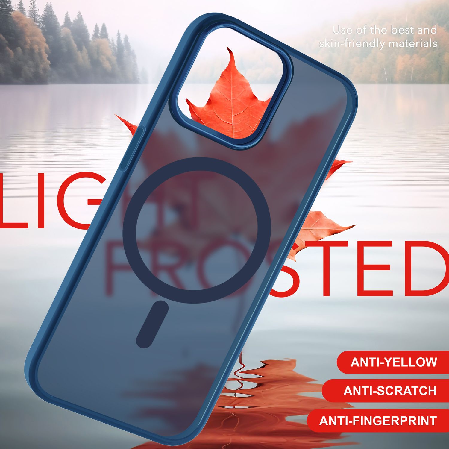 MagSafe Hülle Hybrid für iPhone 15 Frosted Hard Case Schutz Rand Handyhülle Etui Dunkelblau NALIA Protective Hülle