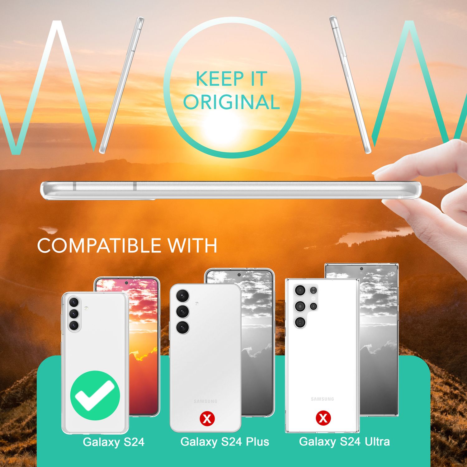 NALIA Klare Silikonhülle für Samsung Galaxy S24 Hülle, Transparentes Handycover für kristallklaren Look, Klarsichthülle Default Title NALIA Transparente Hülle