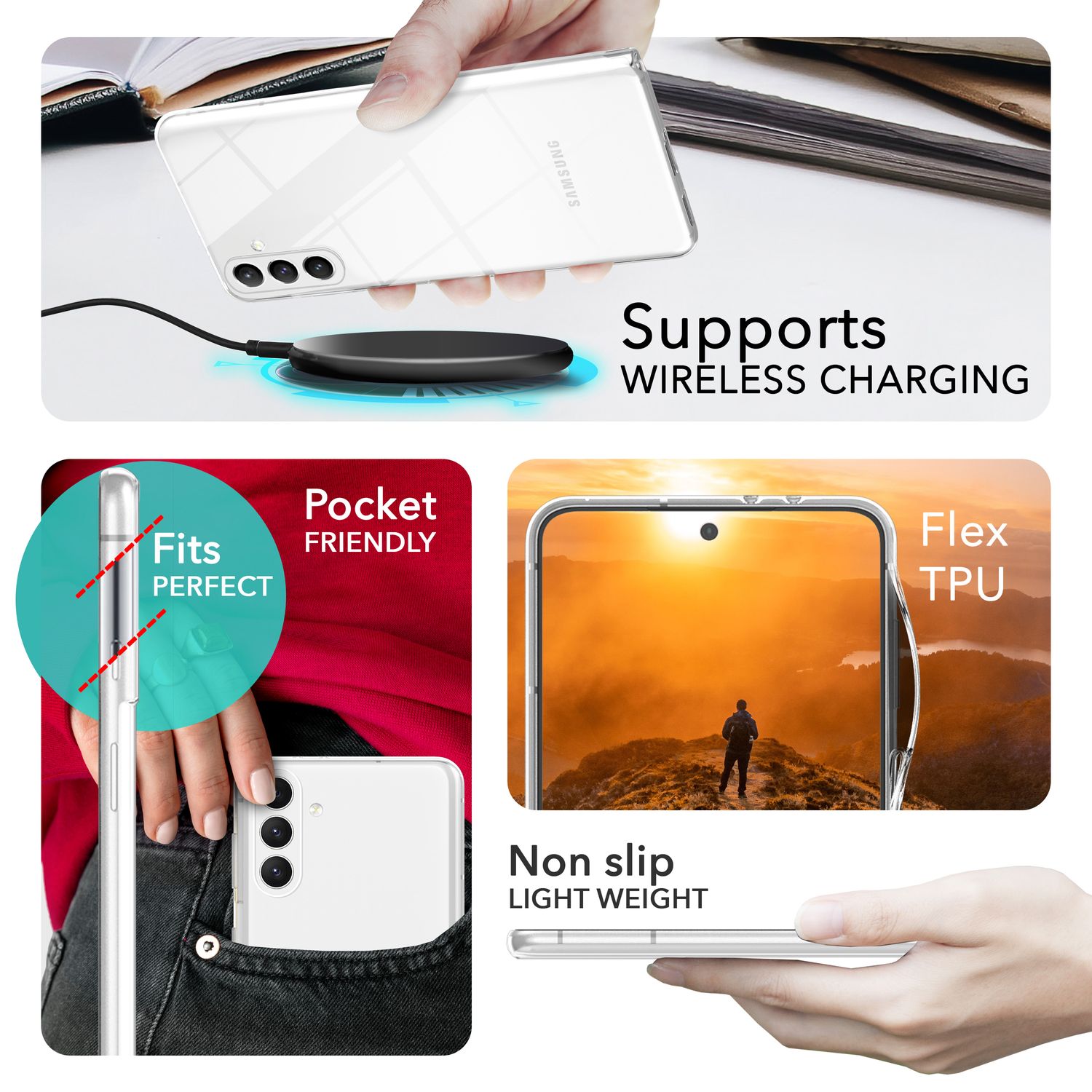 NALIA Klare Silikonhülle für Samsung Galaxy S24 Hülle, Transparentes Handycover für kristallklaren Look, Klarsichthülle Default Title NALIA Transparente Hülle