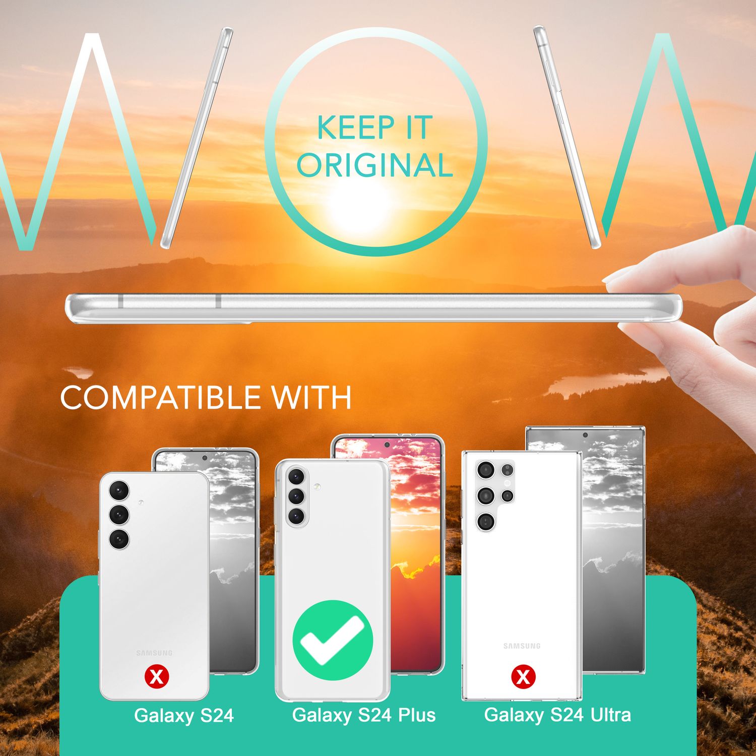 NALIA Klare Silikonhülle für Samsung Galaxy S24 Plus Hülle, Transparentes Anti-Gelb Handycover für kristallklaren Look