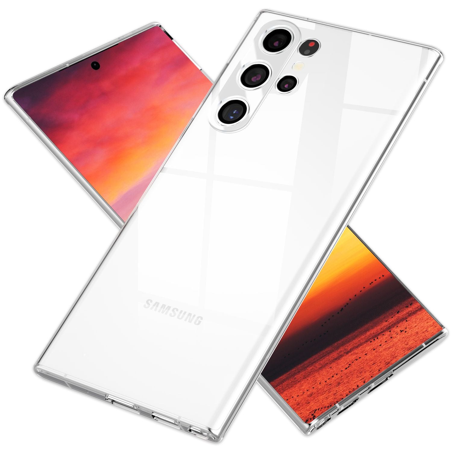 NALIA Klare Silikonhülle kompatibel mit Samsung Galaxy S24 Ultra Hülle, Transparentes Handycover für kristallklaren Look