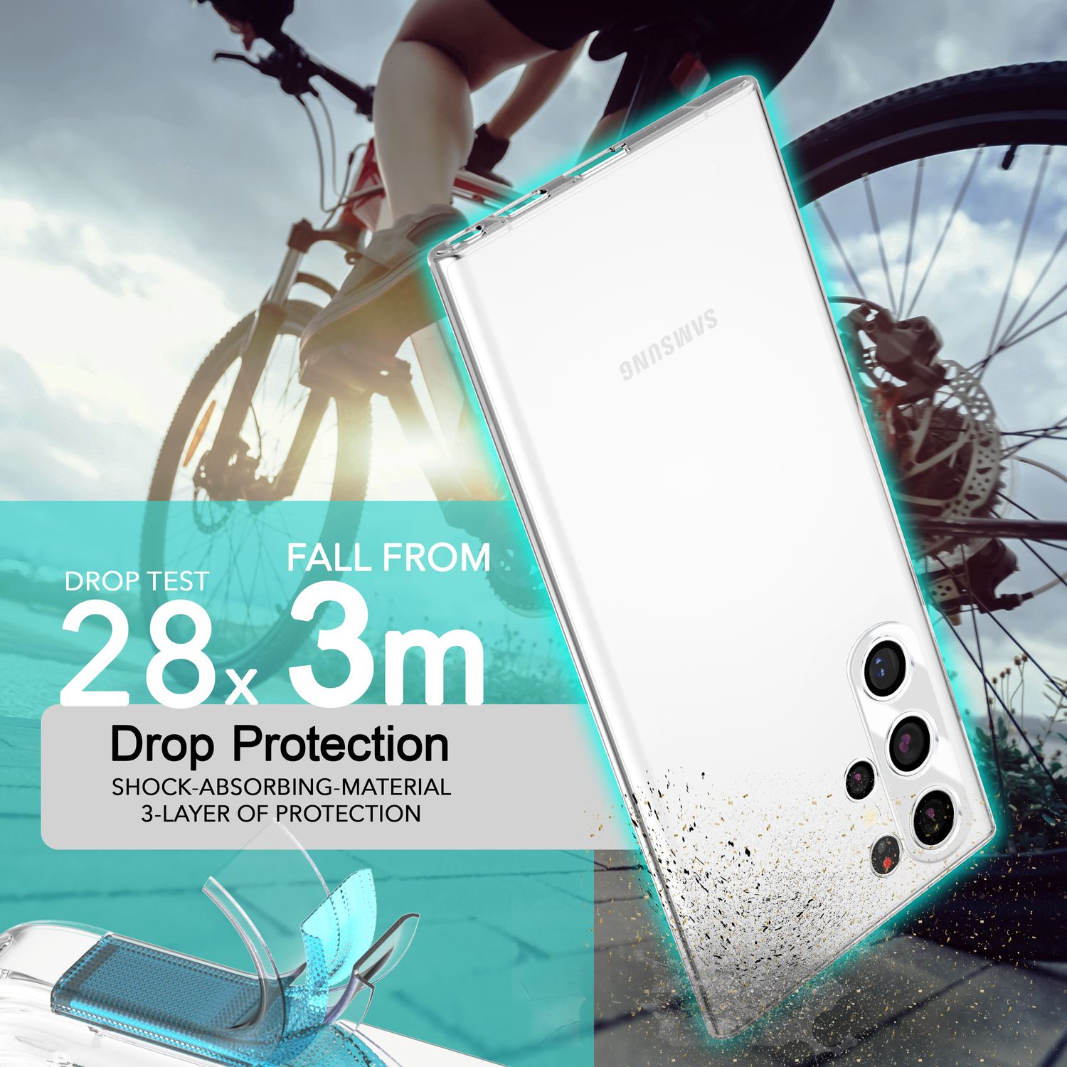 NALIA Klare Silikonhülle kompatibel mit Samsung Galaxy S24 Ultra Hülle, Transparentes Handycover für kristallklaren Look Default Title NALIA Transparente Hülle