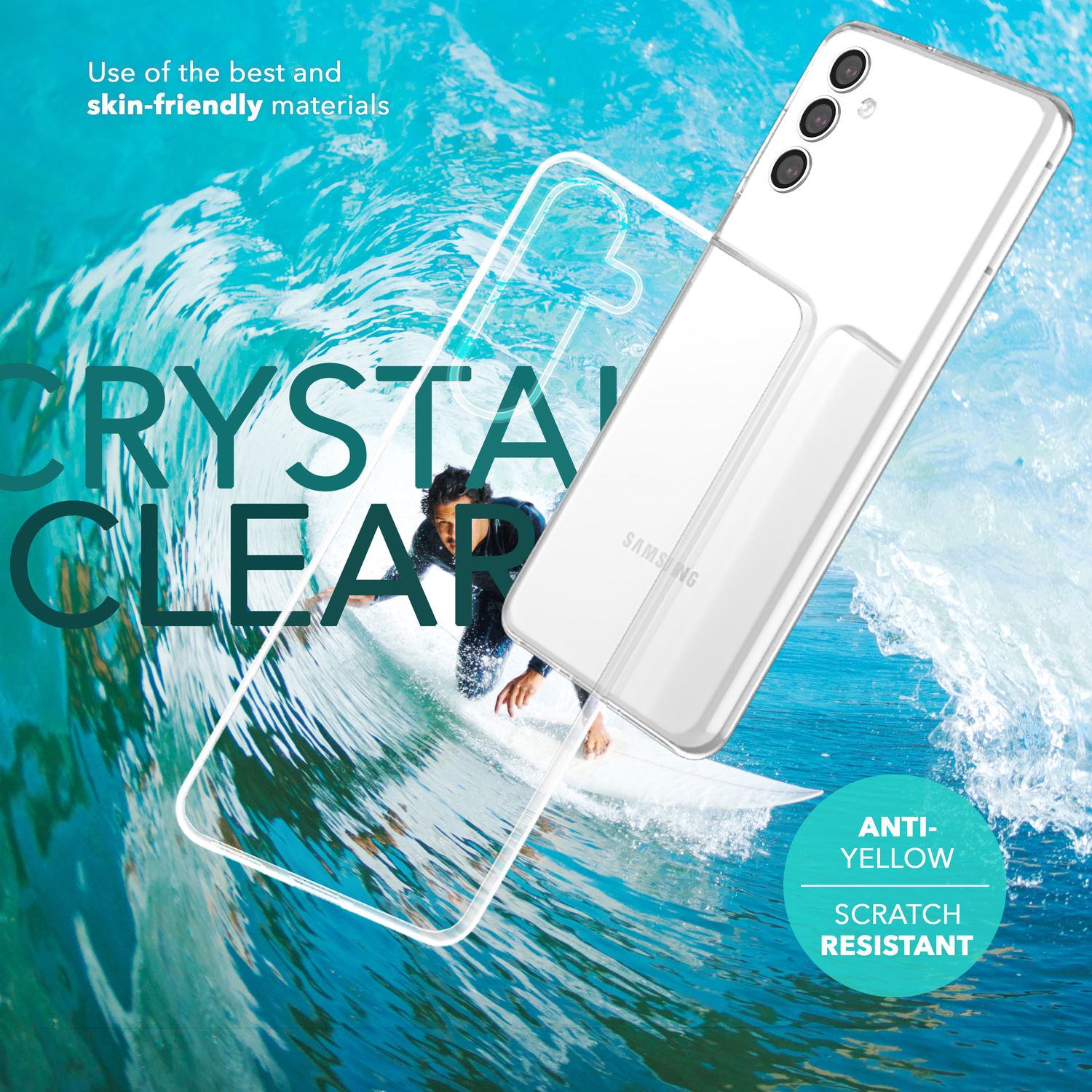 NALIA Stabile Klarsichthülle für Samsung Galaxy S24 Hülle, Transparente Schutzhülle mit harter Rückseite & Silikon-Rand Default Title NALIA Transparente Hülle