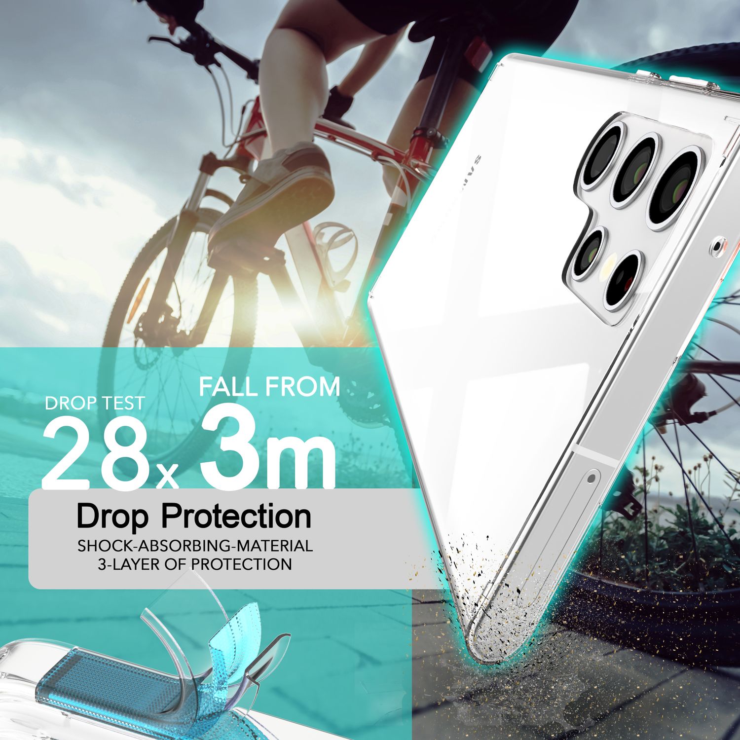 NALIA Stabile Klare Schutzhülle für Samsung Galaxy S24 Ultra Hülle, Transparent mit harter Rückseite & Silikon-Rahmen Default Title NALIA Transparente Hülle