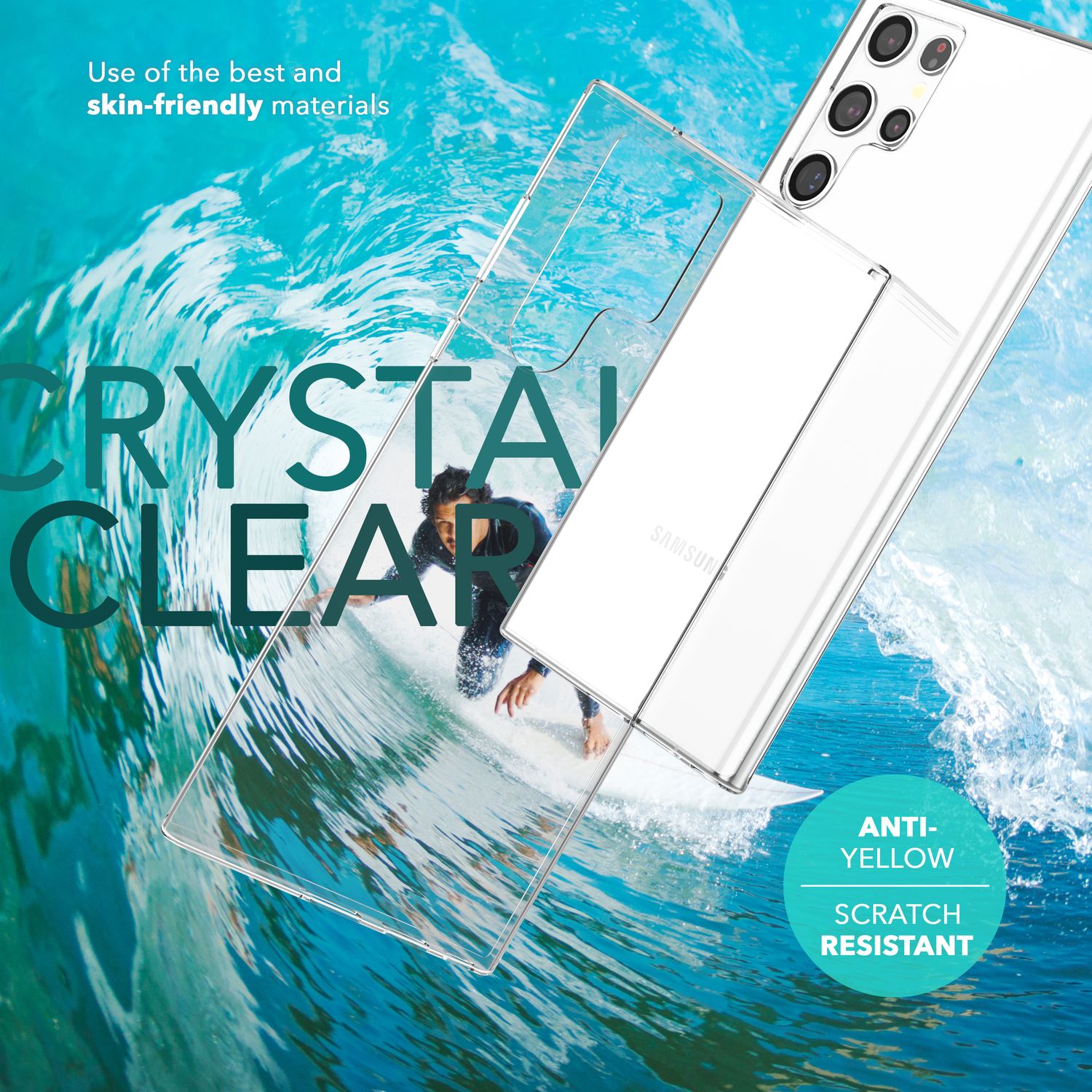 NALIA Stabile Klare Schutzhülle für Samsung Galaxy S24 Ultra Hülle, Transparent mit harter Rückseite & Silikon-Rahmen Default Title NALIA Transparente Hülle